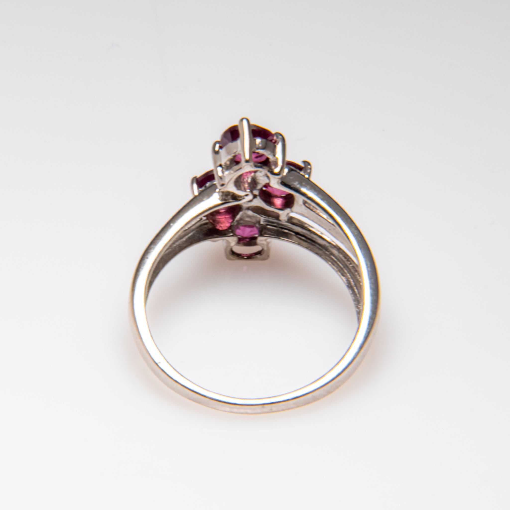 Ruby Gemstone Sterling Silver Ring (Size 8.5)