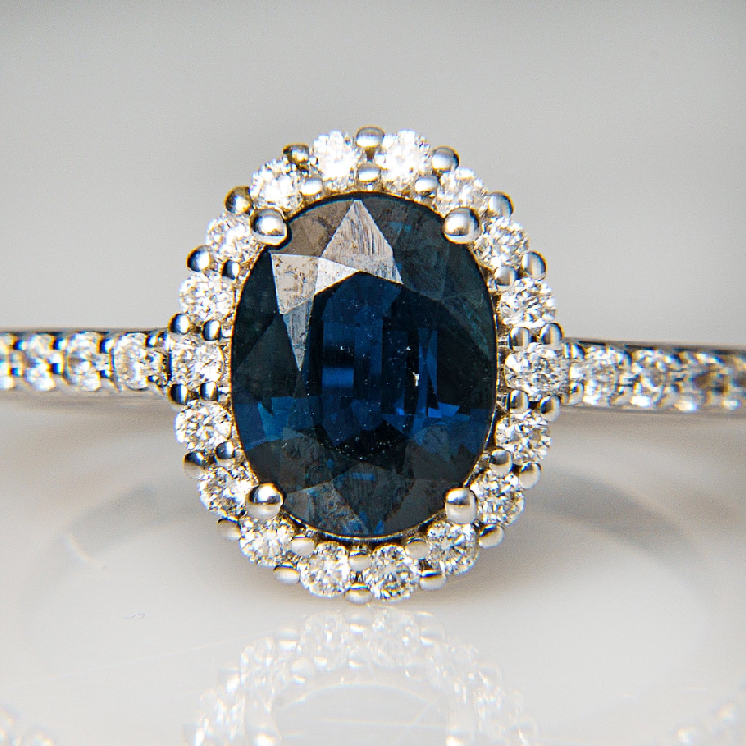 14k White Gold Blue Sapphire (1.98ct.) Ring