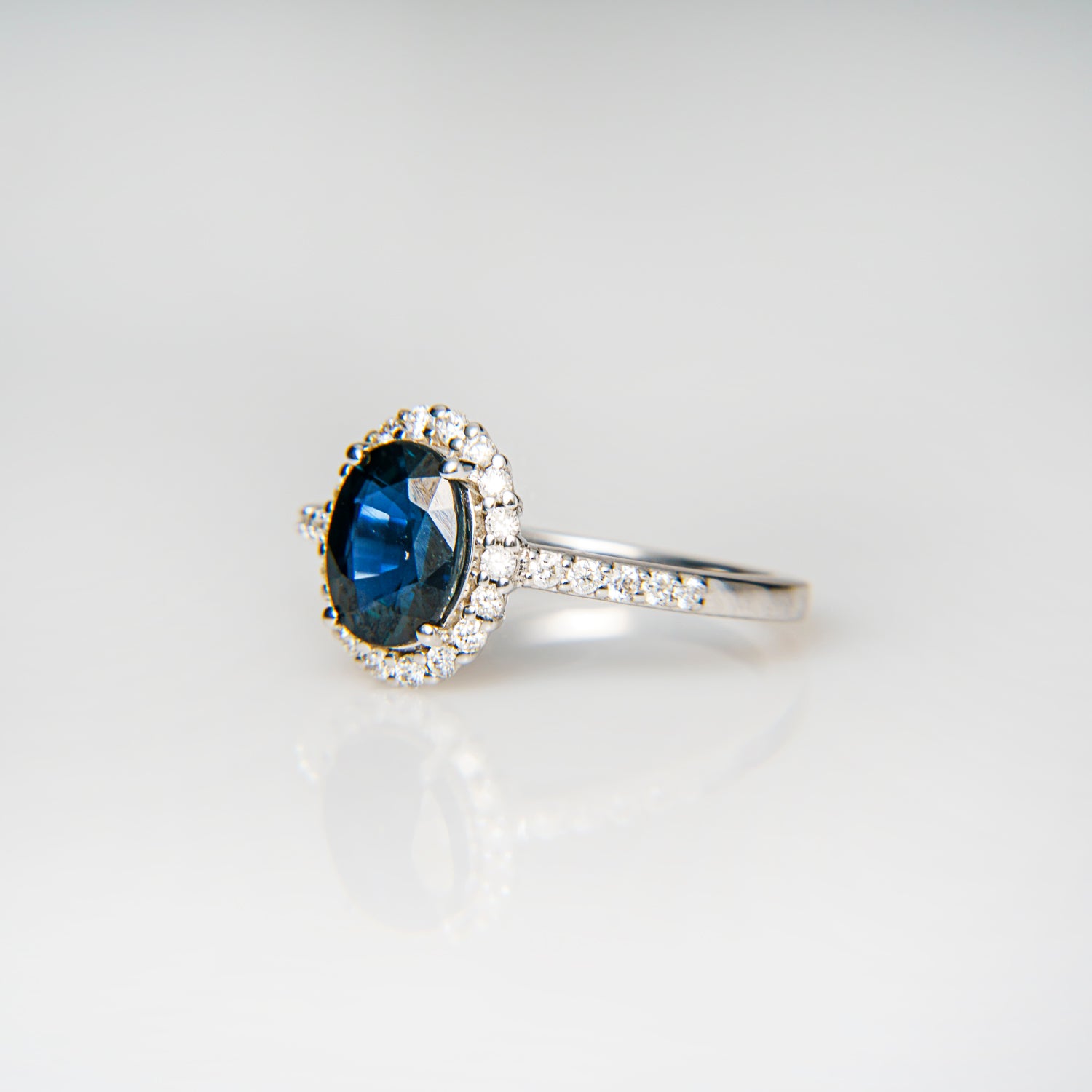 14k White Gold Blue Sapphire (1.98ct.) Ring