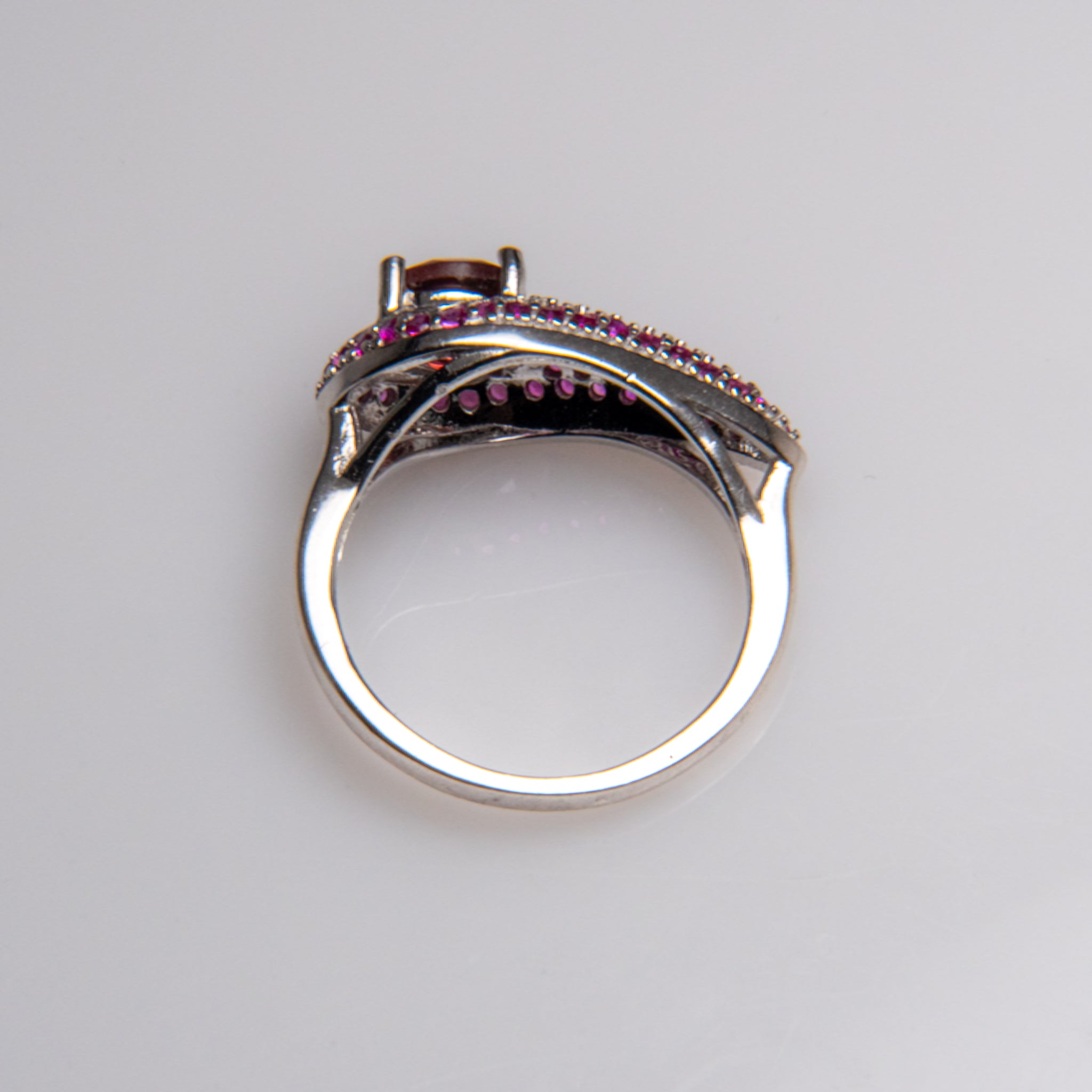 Ruby with Rhodolite Garnet Gemstone Sterling Silver Ring (Size 6)