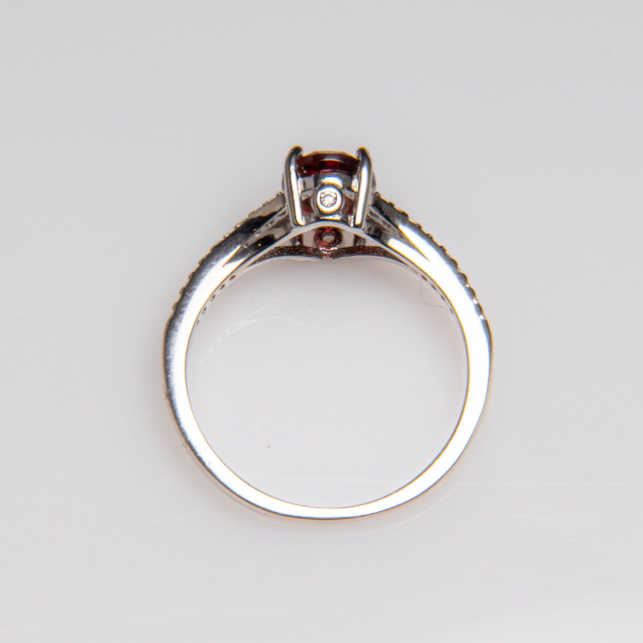 Ruby Gemstone Sterling Silver Ring (Size 7)