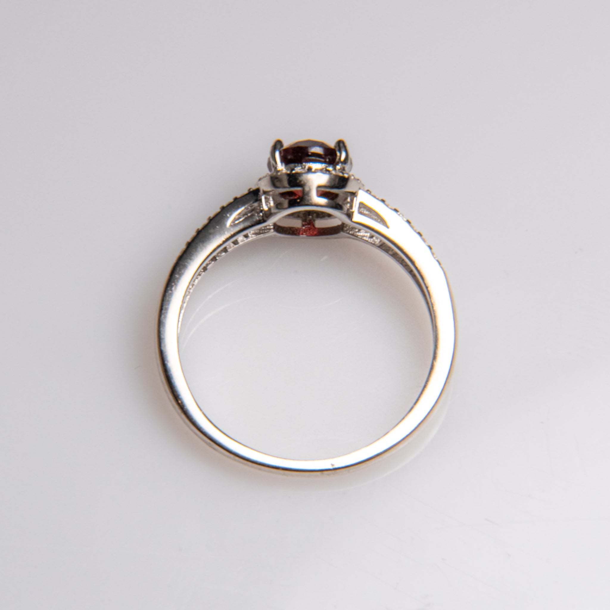 Ruby Gemstone Sterling Silver Ring (Size 6 3/4)