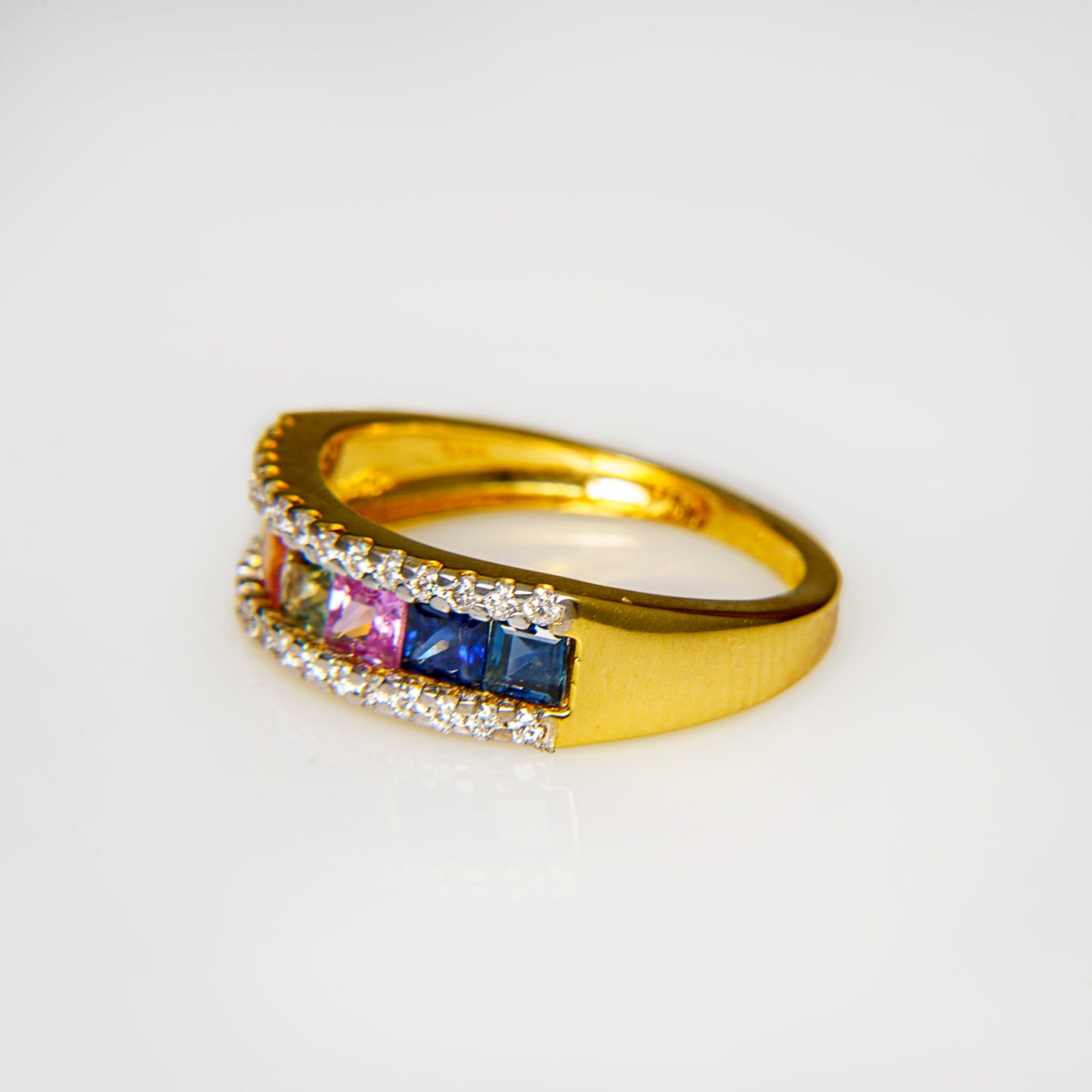 14k Yellow Gold Multi Sapphire (1.451ct.) Ring