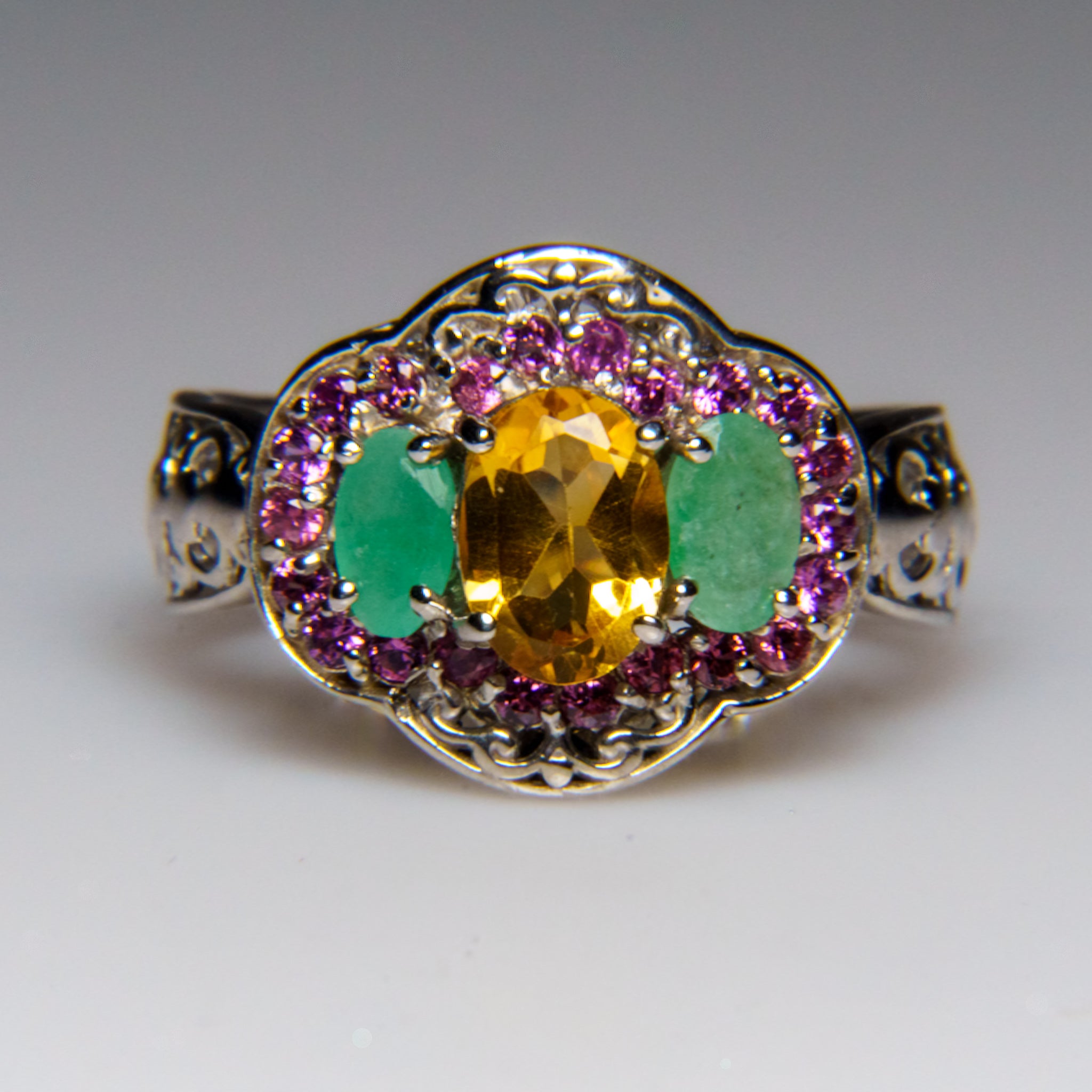 Gemstone Sterling Silver Ring (Size 6.5)