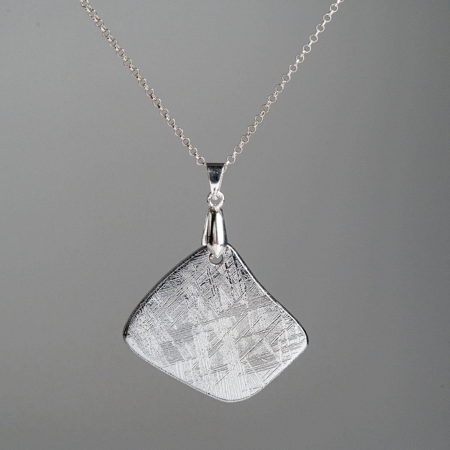 Genuine Muonionalusta Meteorite Pendant (21.9 grams) with 18" Sterling Silver Chain