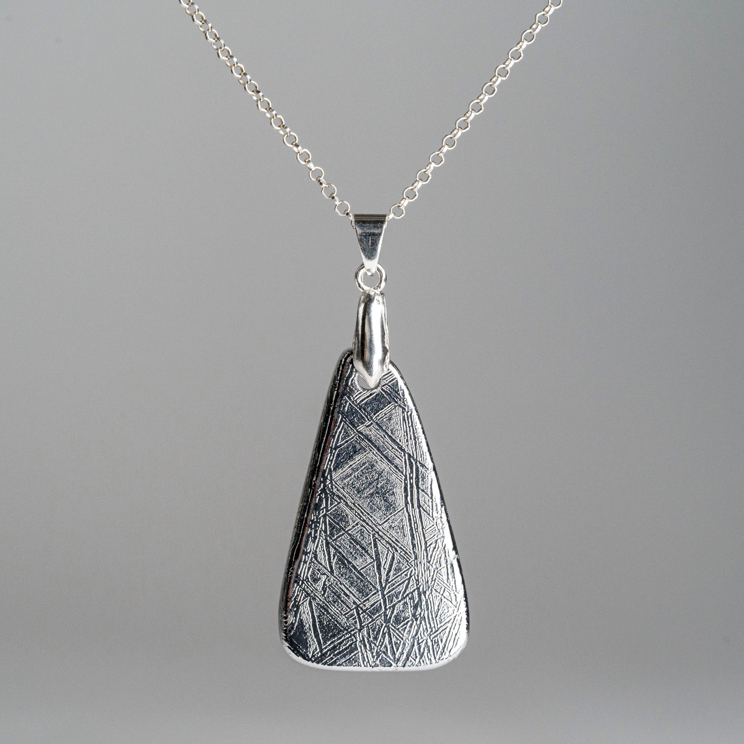 Genuine Muonionalusta Meteorite Pendant (14.5 grams) with 18" Sterling Silver Chain