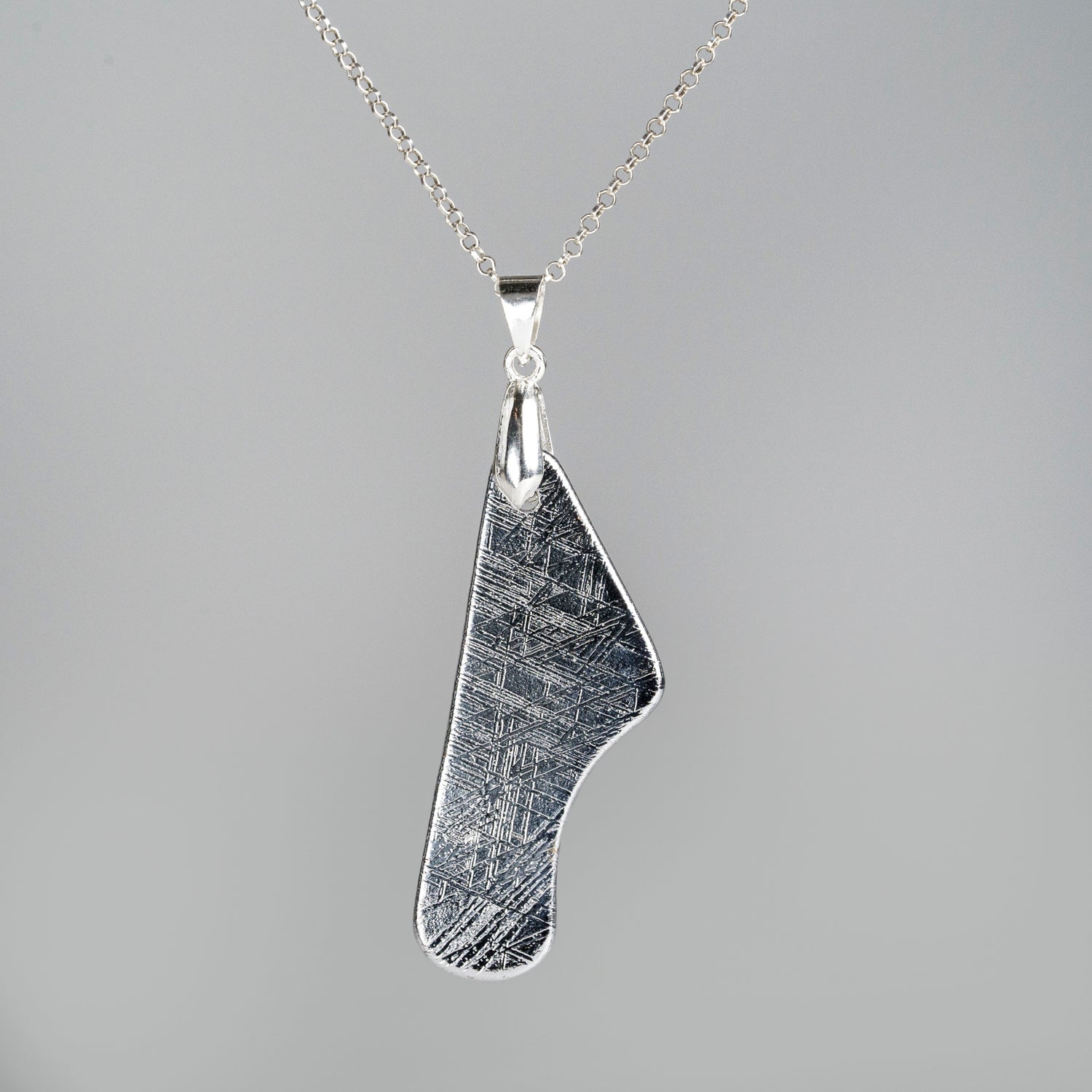 Genuine Muonionalusta Meteorite Pendant (12.2 grams) with 18" Sterling Silver Chain