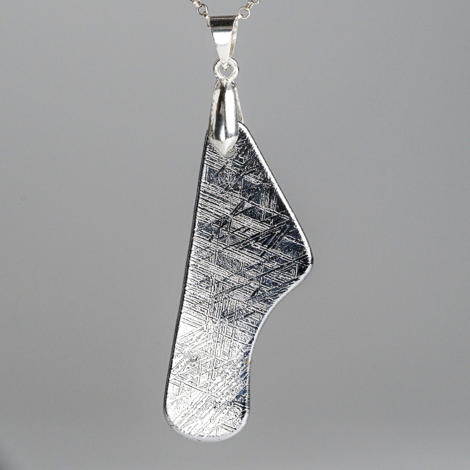 Genuine Muonionalusta Meteorite Pendant (12.2 grams) with 18" Sterling Silver Chain