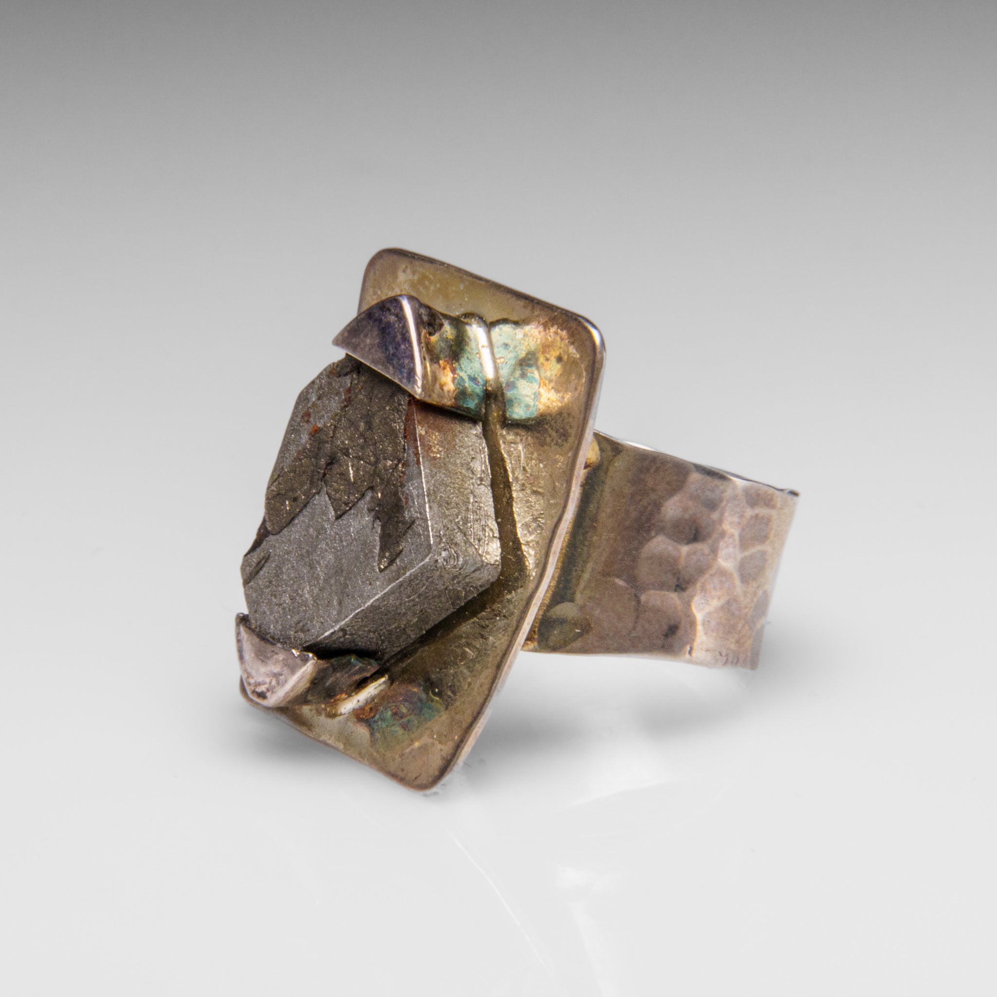 Genuine Seymchan Meteorite Ring in Sterling Silver