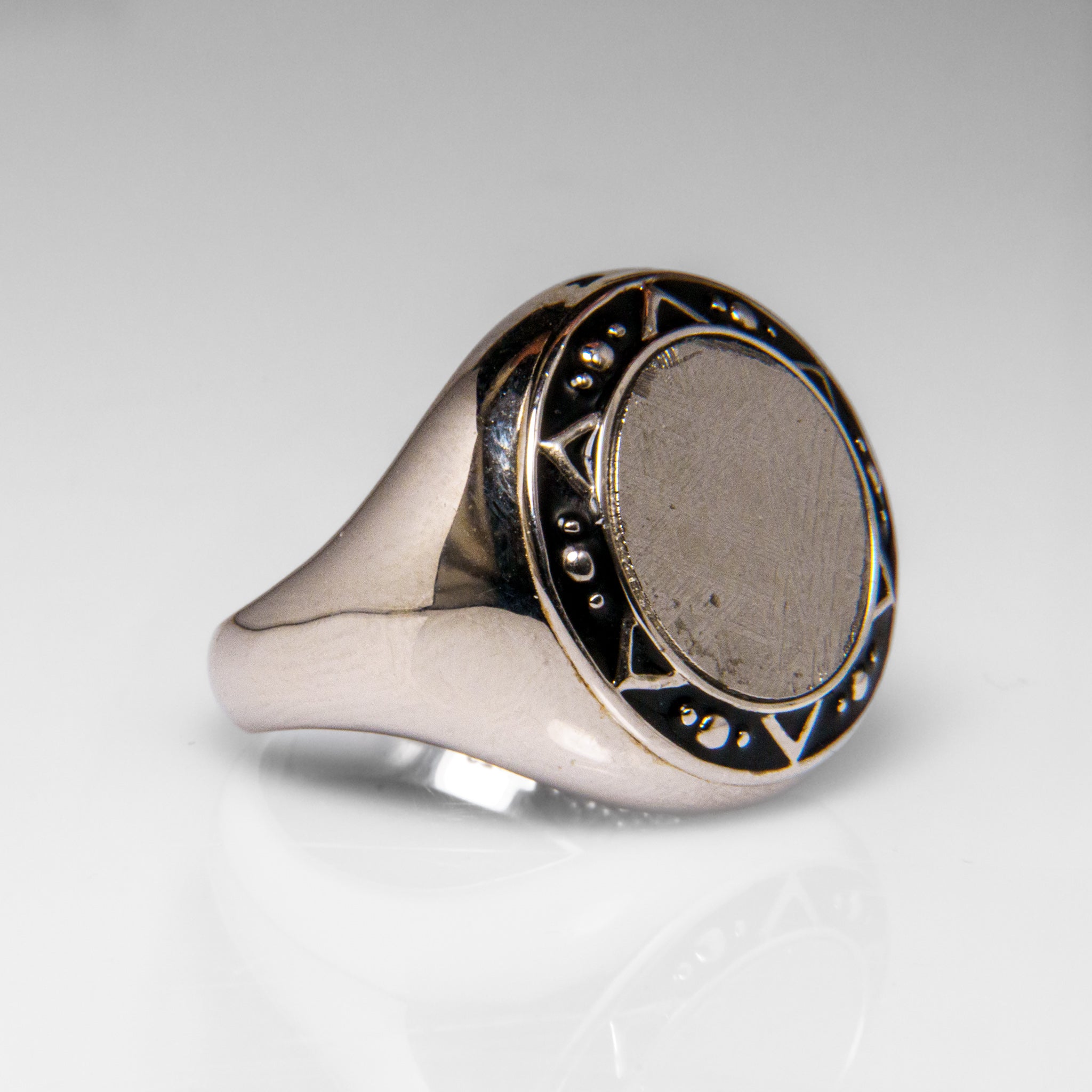 Genuine Seymchan Meteorite Ring in Sterling Silver (Size: 9 3/4)