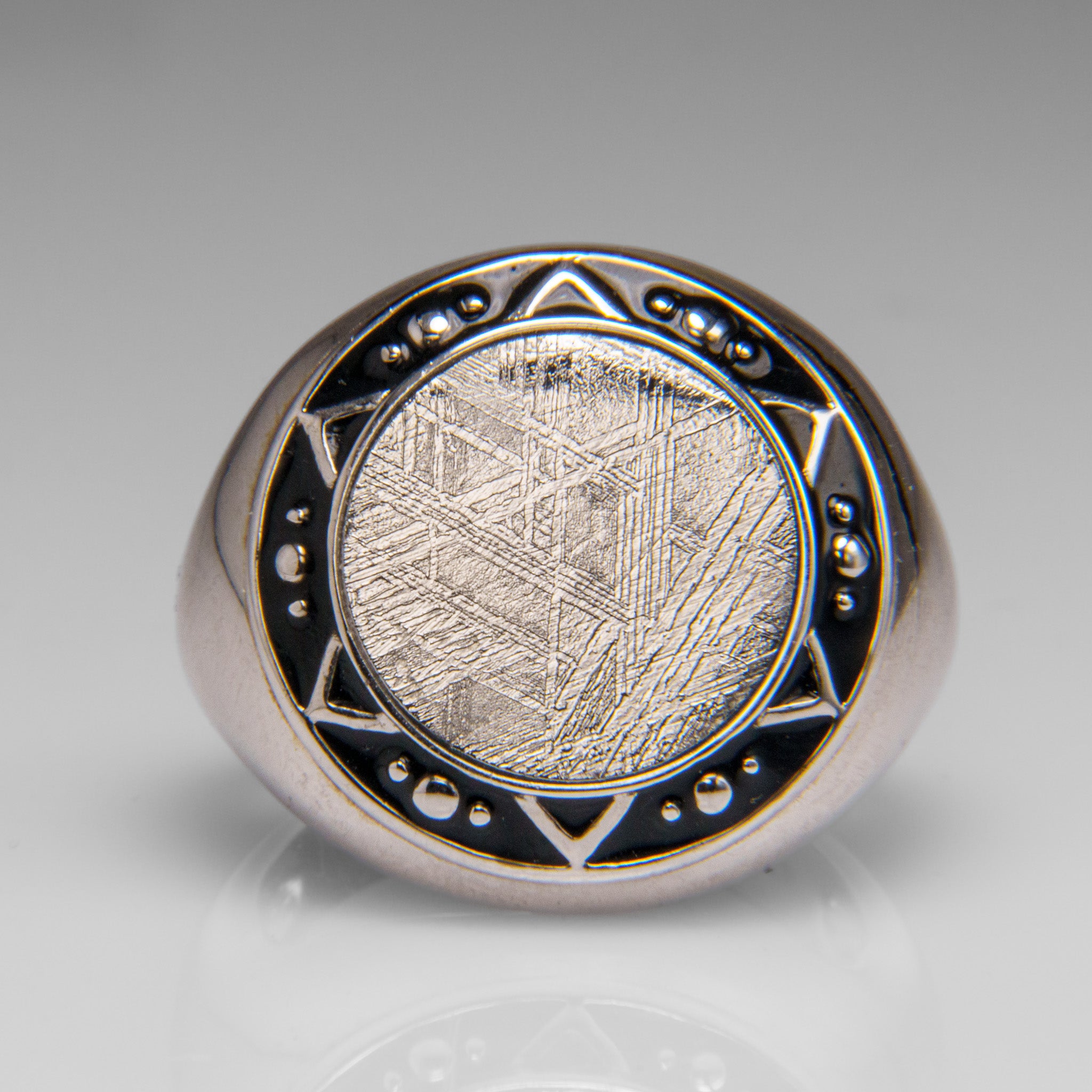 Genuine Seymchan Meteorite Ring in Sterling Silver (Size: 9 3/4)