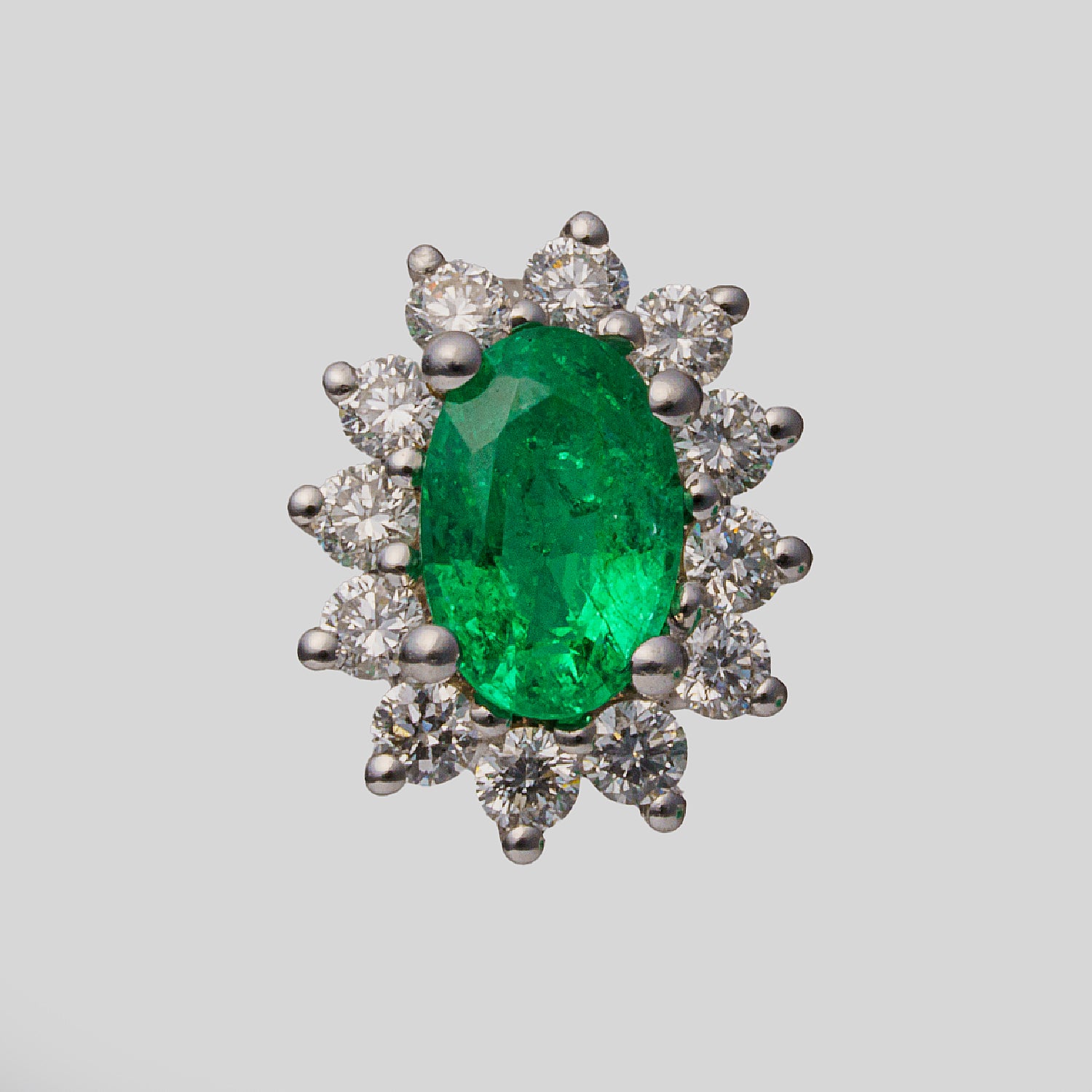 14k White Gold Emerald (1.80ct.) Earrings
