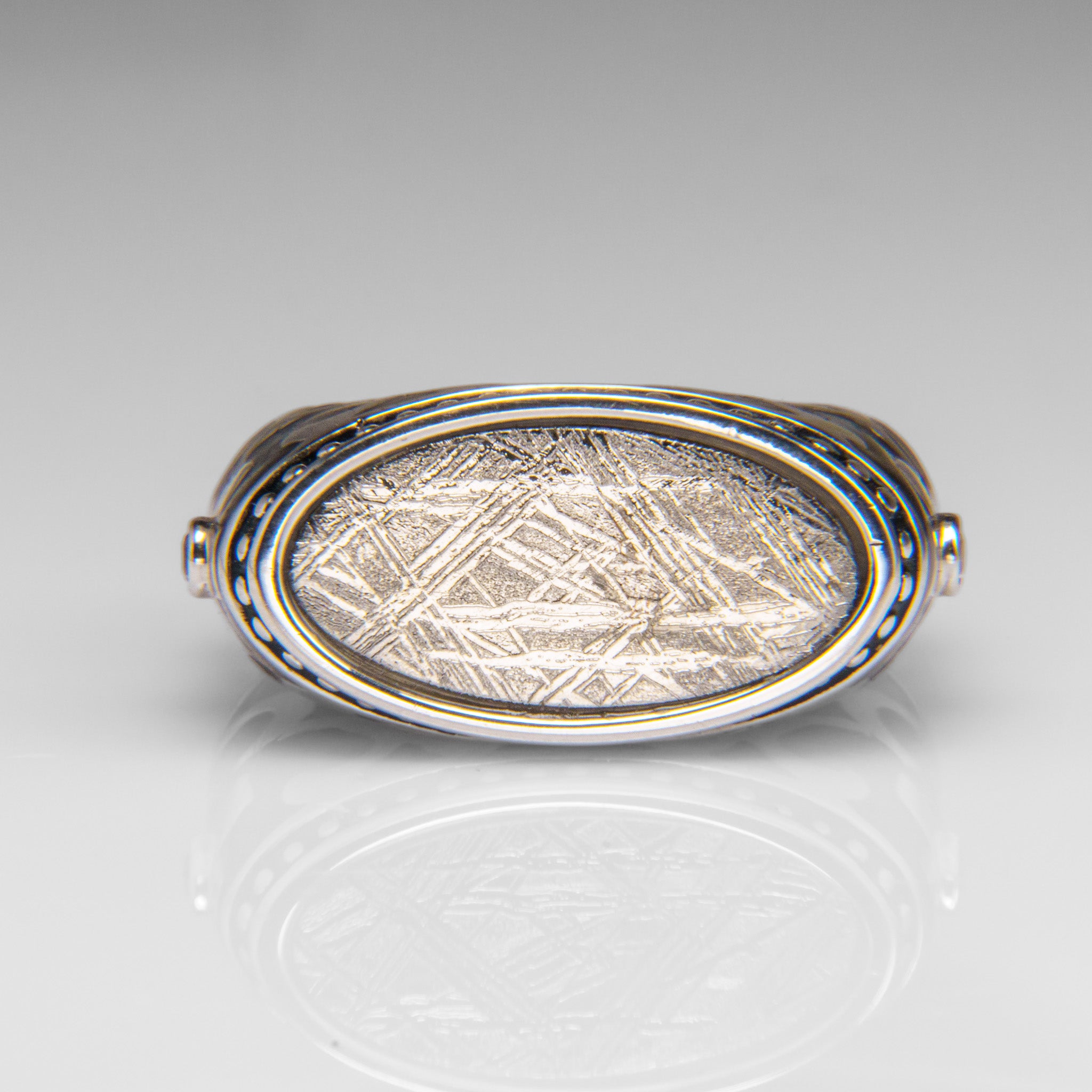 Genuine Seymchan Meteorite Ring in Sterling Silver