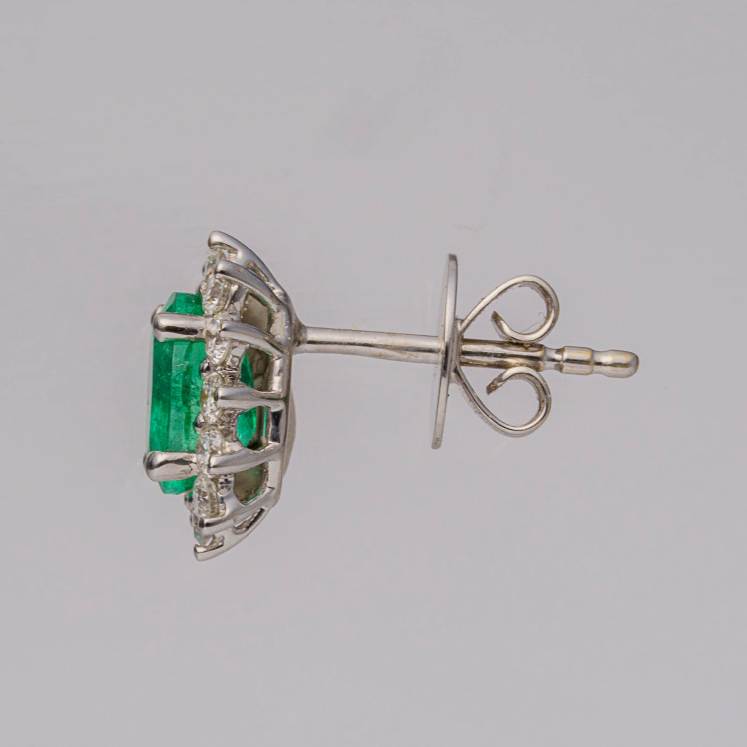 14k White Gold Emerald (1.80ct.) Earrings