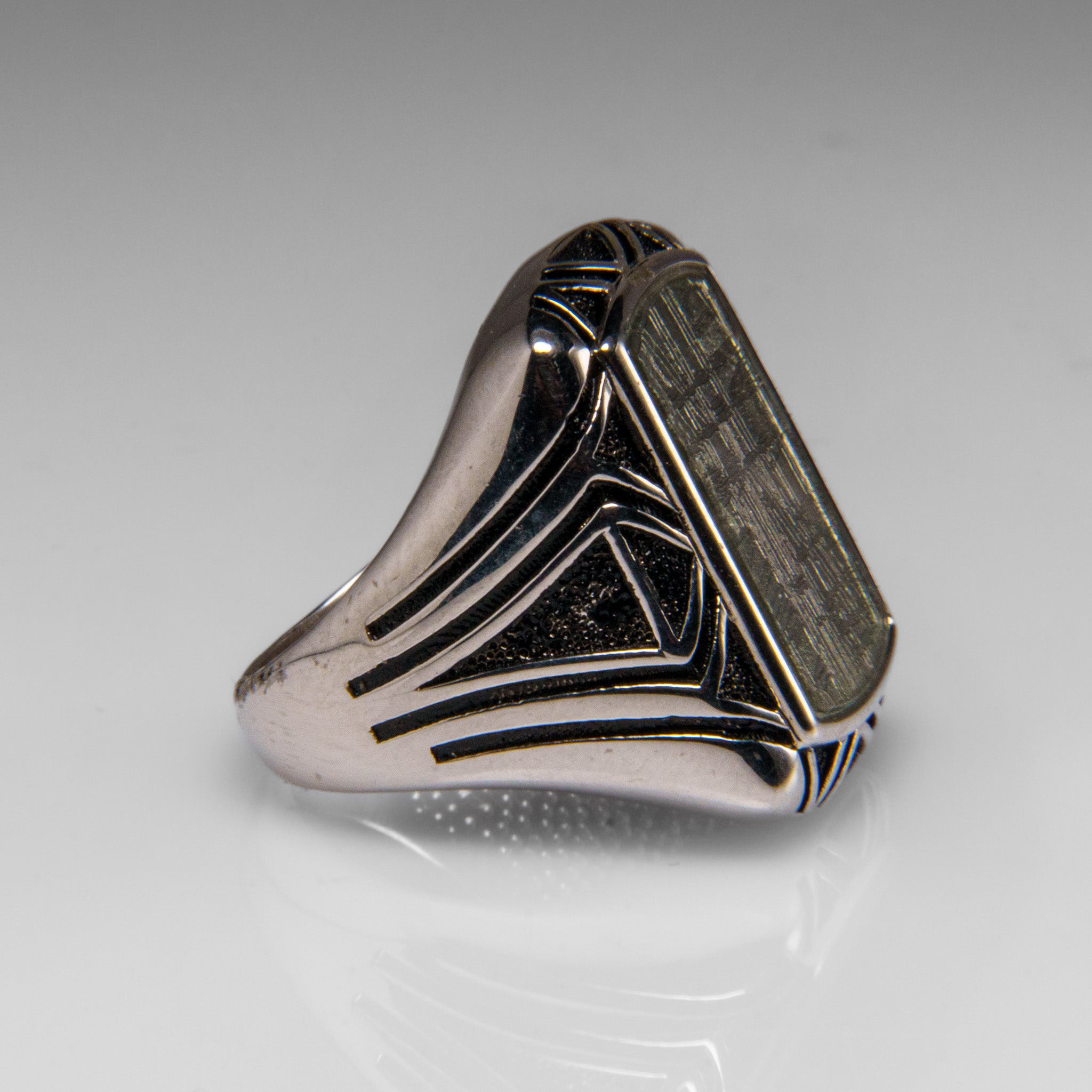 Genuine Seymchan Meteorite Ring in Sterling Silver (7 3/4)