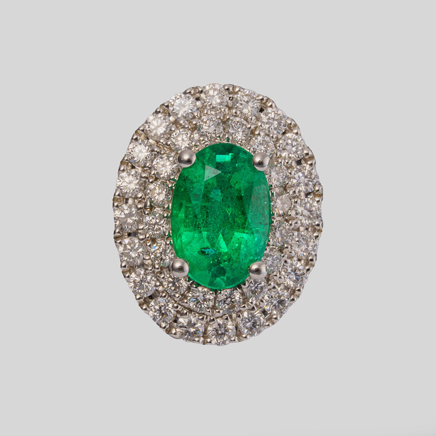 14k White Gold Emerald (1.96ct.) Earrings