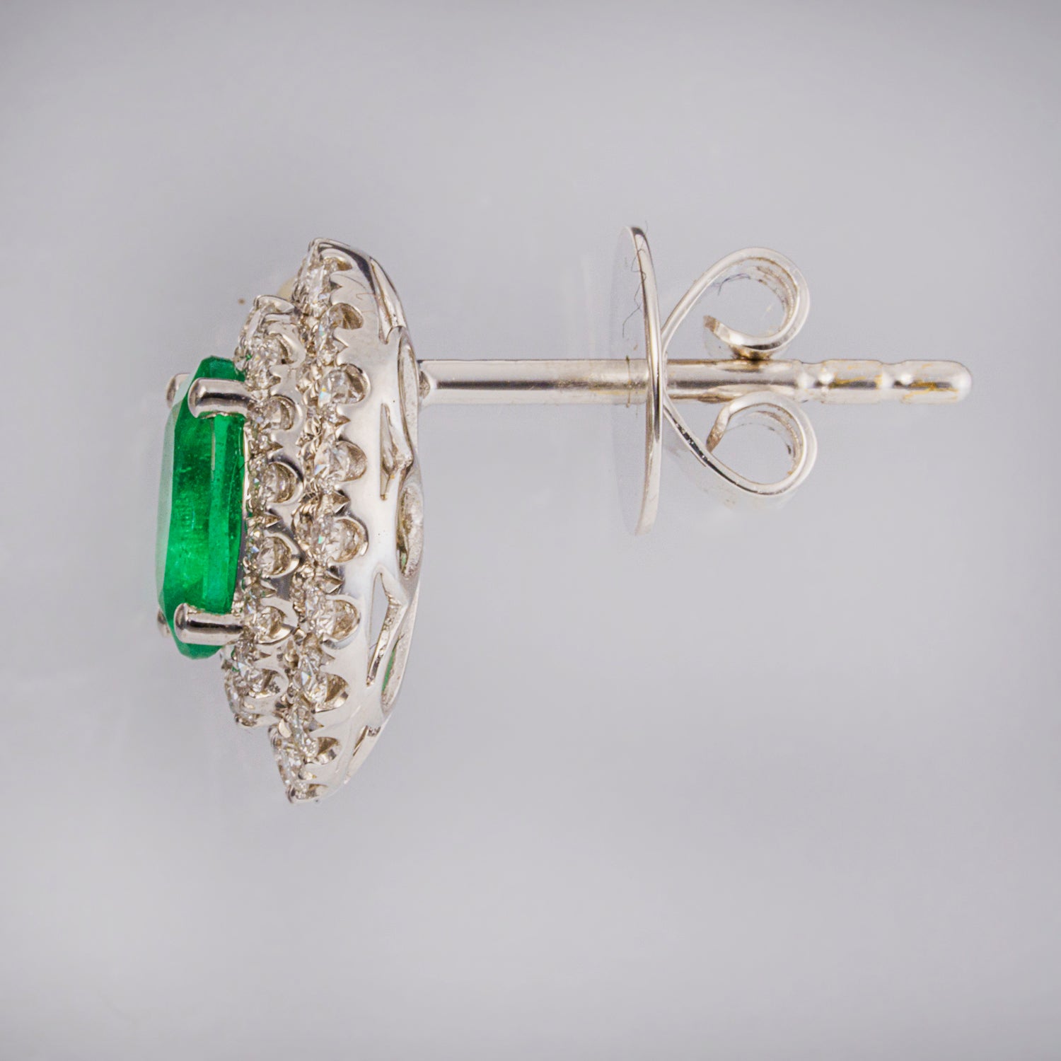 14k White Gold Emerald (1.96ct.) Earrings