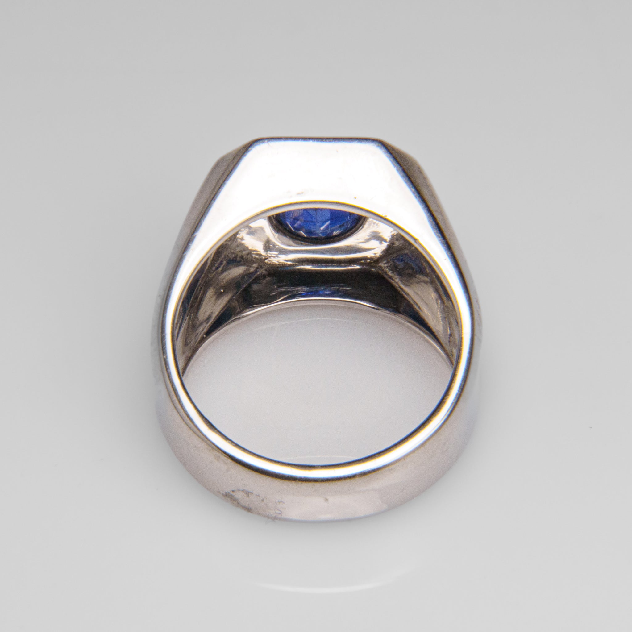 Genuine Kyanite Gemstone Sterling Silver Men's Ring (Size 10.5)