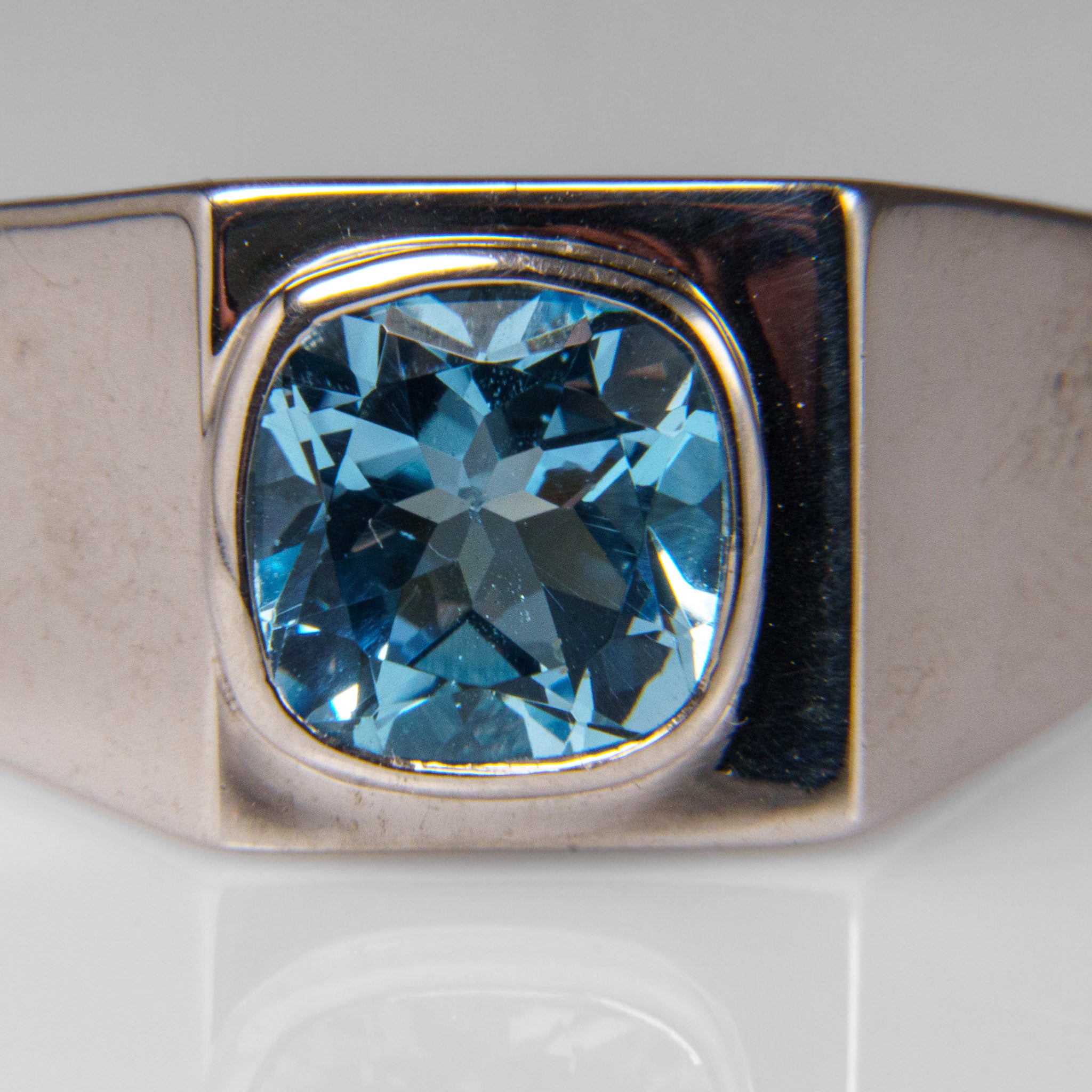 Genuine Topaz Sterling Silver Men's Ring (Size 10.5)