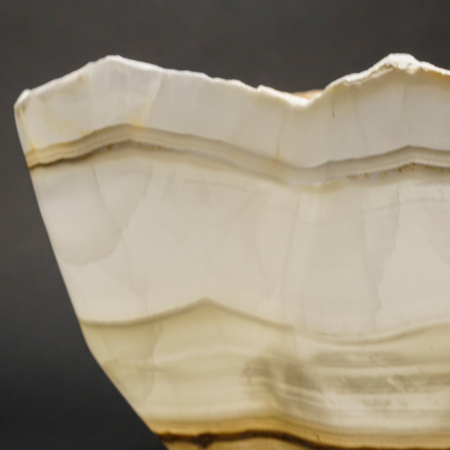 Genuine White Banded Onyx Bowl From Mexico (21 lbs)