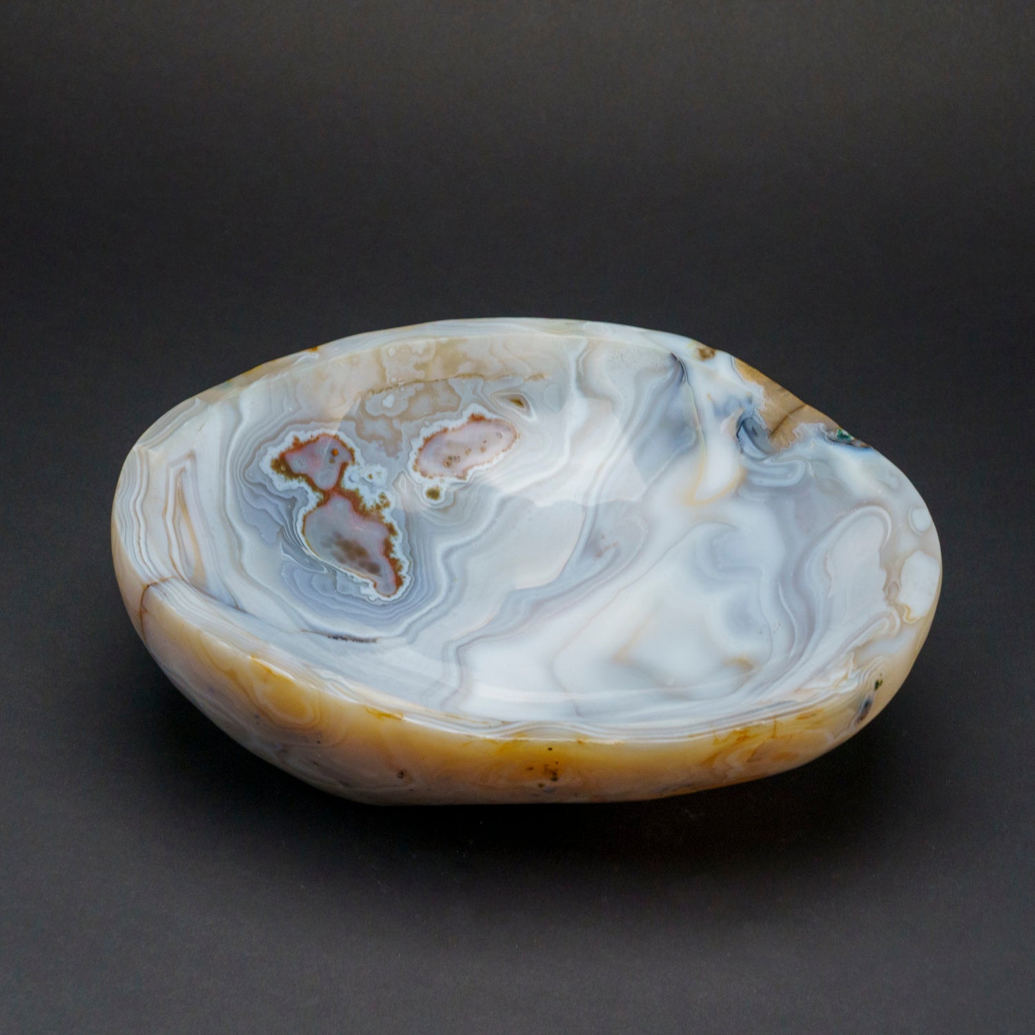 Polished Banded Agate Bowl From Brazil (13 lbs)