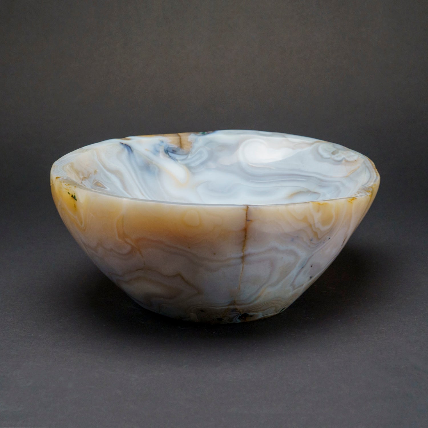 Polished Banded Agate Bowl From Brazil (13 lbs)