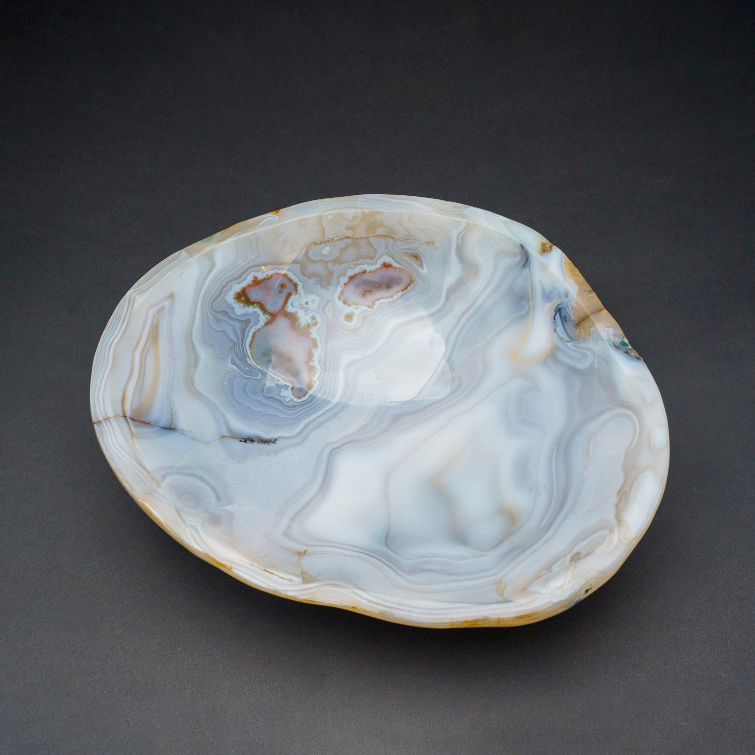 Polished Banded Agate Bowl From Brazil (13 lbs)