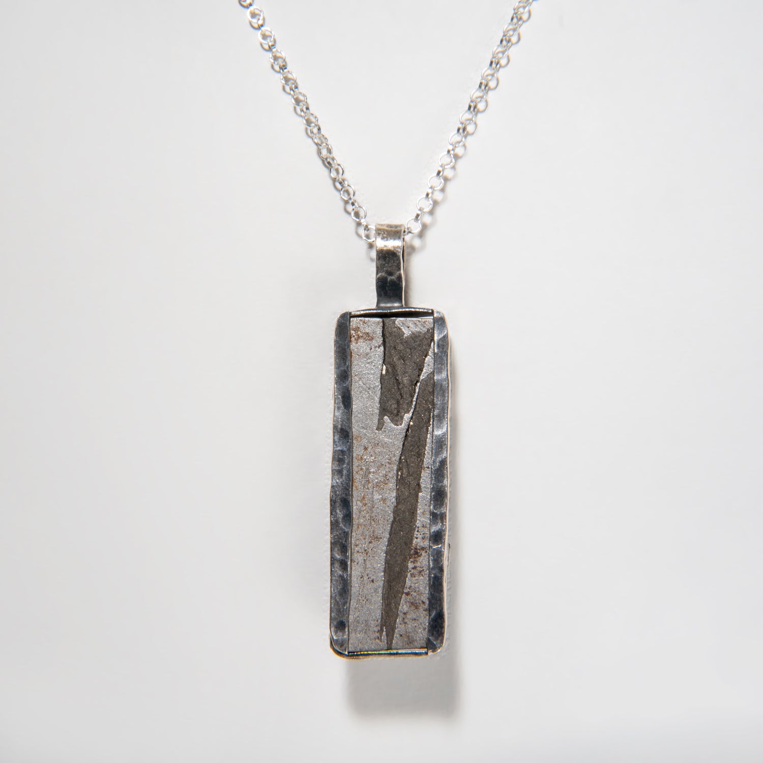 Polished Aletai Meteorite pendant (17 grams) with 18" Sterling Silver Chain
