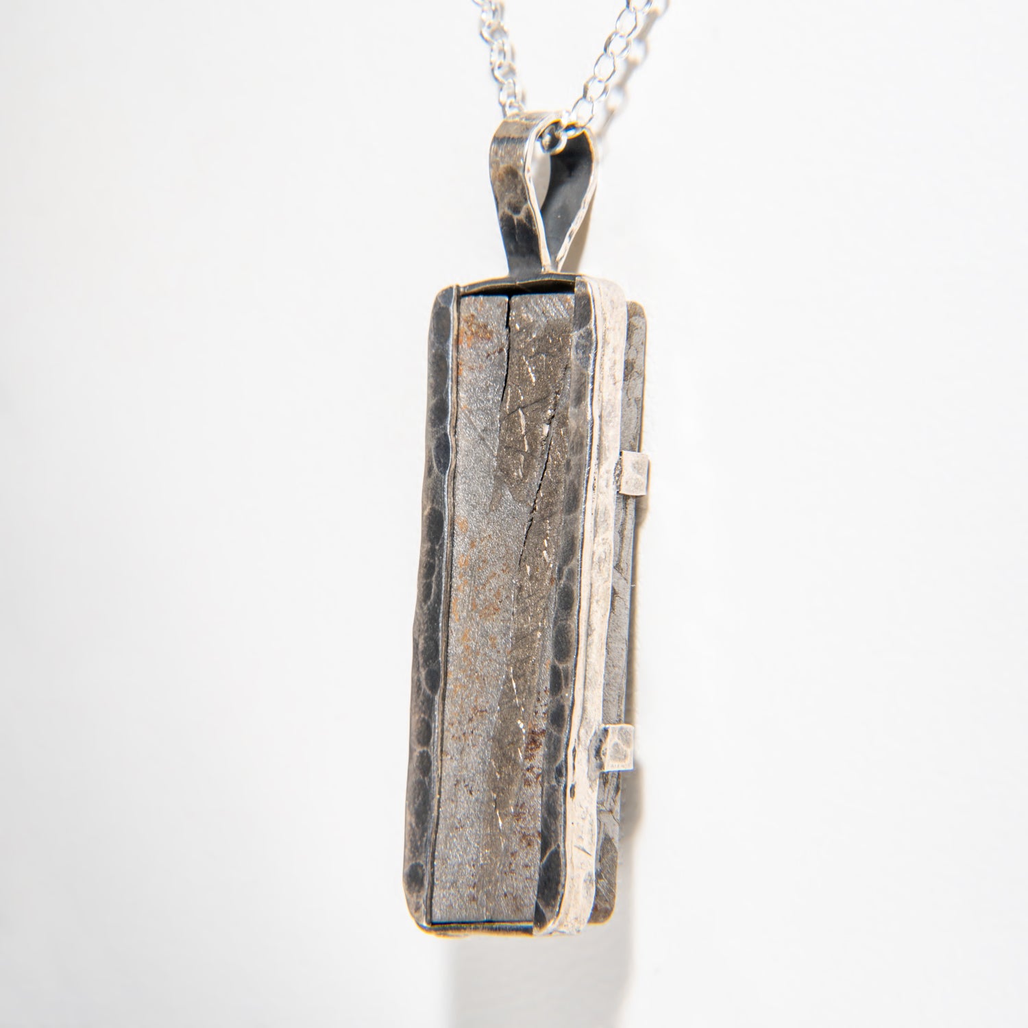 Polished Aletai Meteorite pendant (17 grams) with 18" Sterling Silver Chain