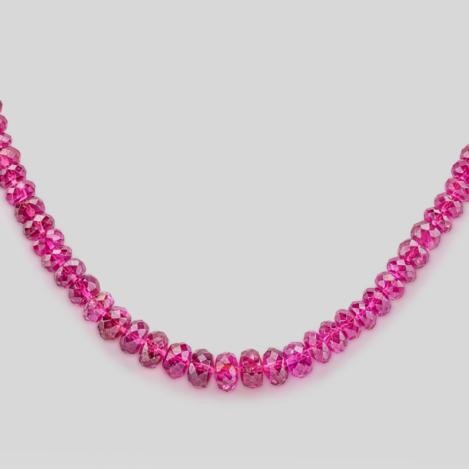 Red Spinel (57ct) Gemstone Beaded 17 Inch Necklace