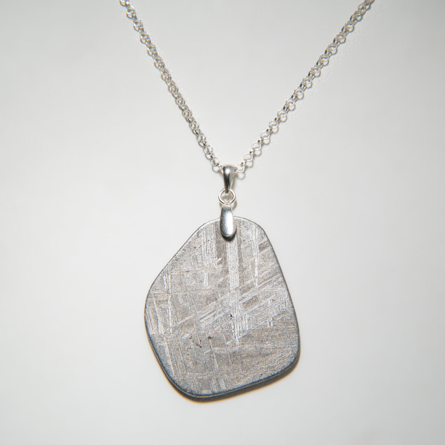 Genuine Muonionalusta Meteorite Pendant (10.6 grams) with 18" Sterling Silver Chain