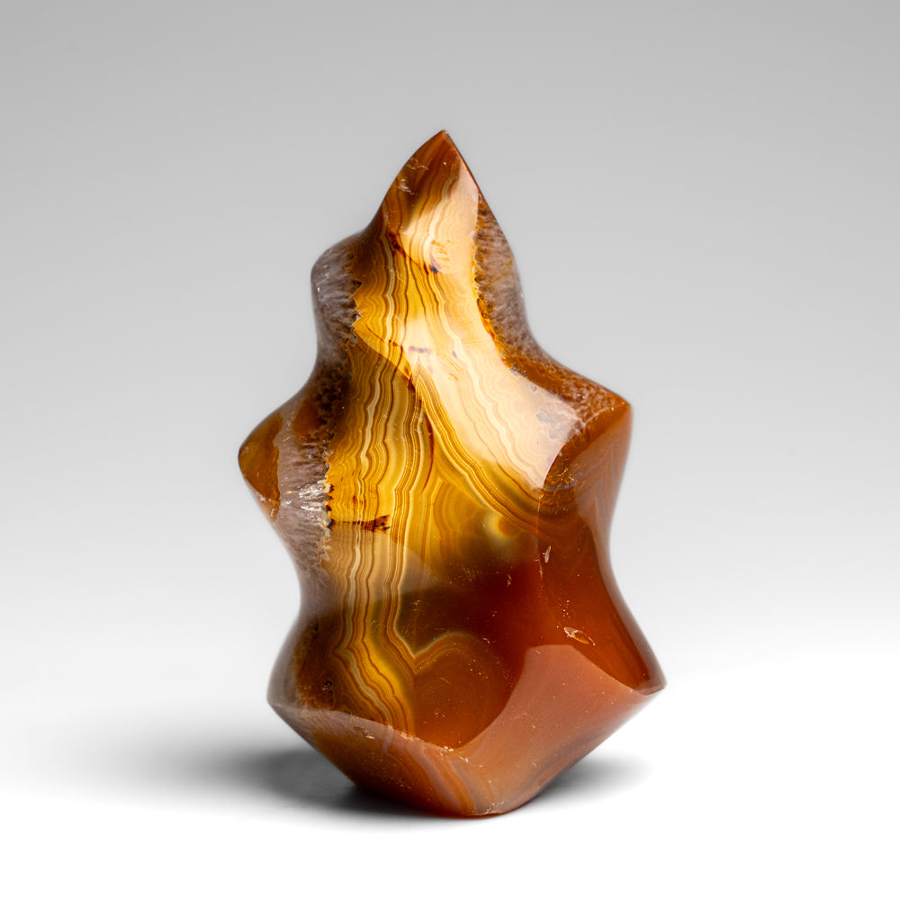 Polished Carnelian Agate Flame Freeform from Madagascar (262.7 grams)