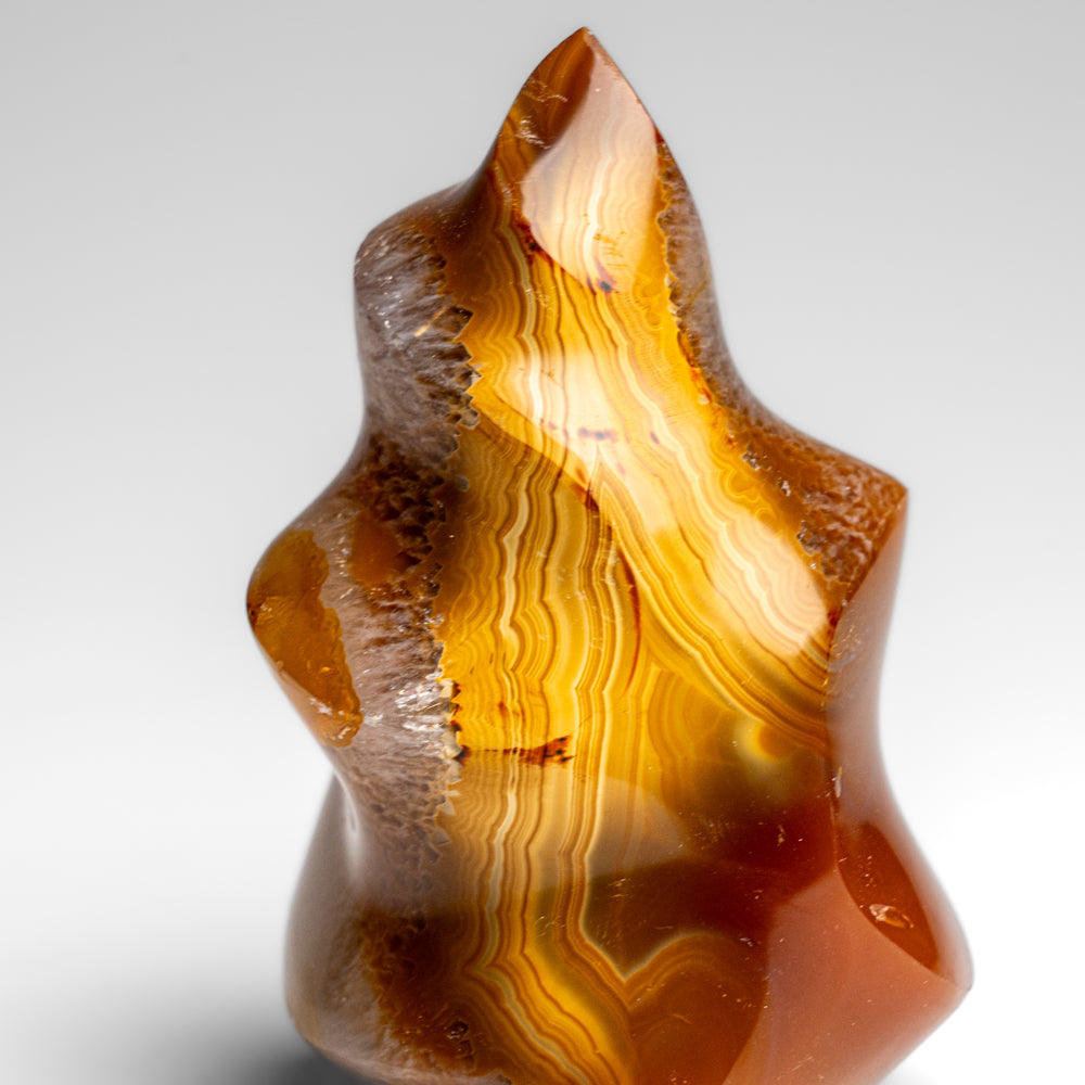 Polished Carnelian Agate Flame Freeform from Madagascar (262.7 grams)