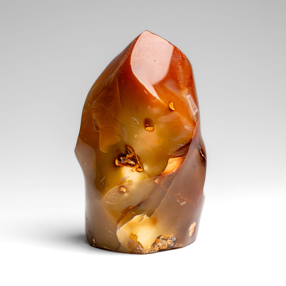 Polished Carnelian Agate Flame Freeform from Madagascar (355.8 grams)