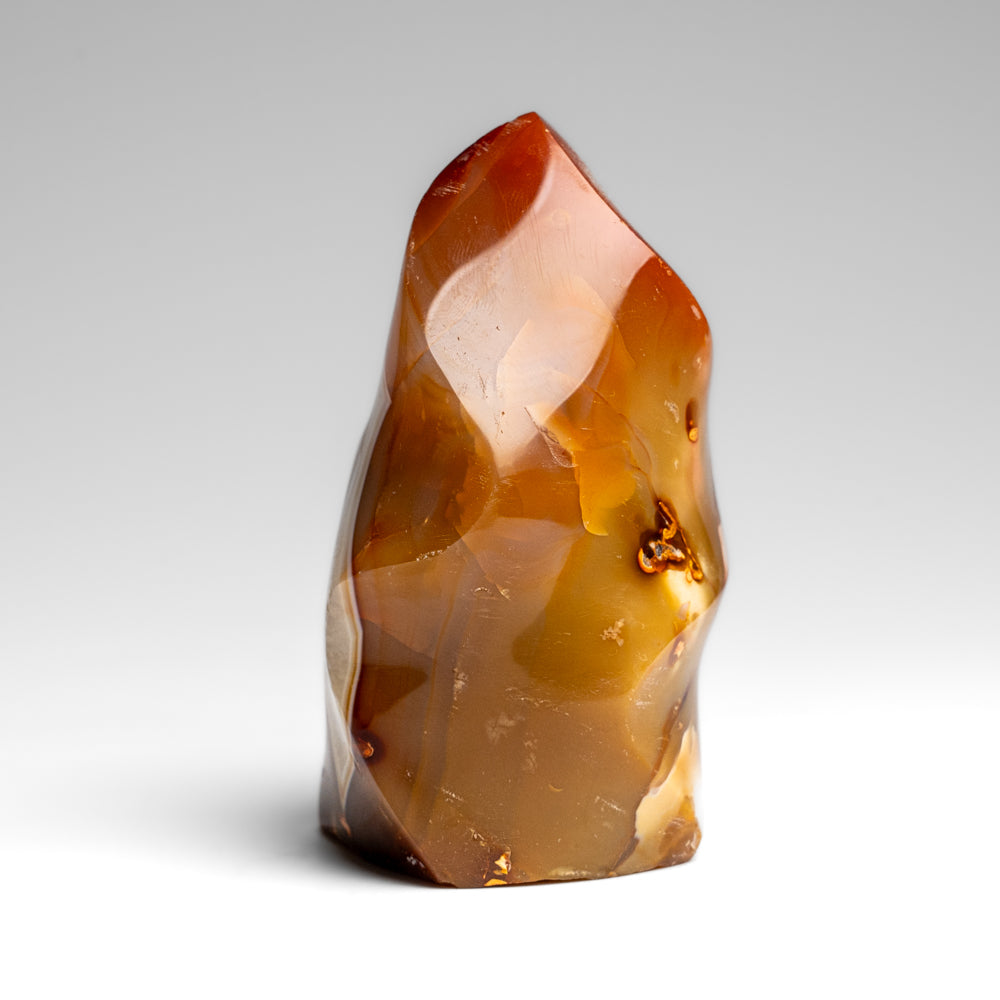 Polished Carnelian Agate Flame Freeform from Madagascar (355.8 grams)