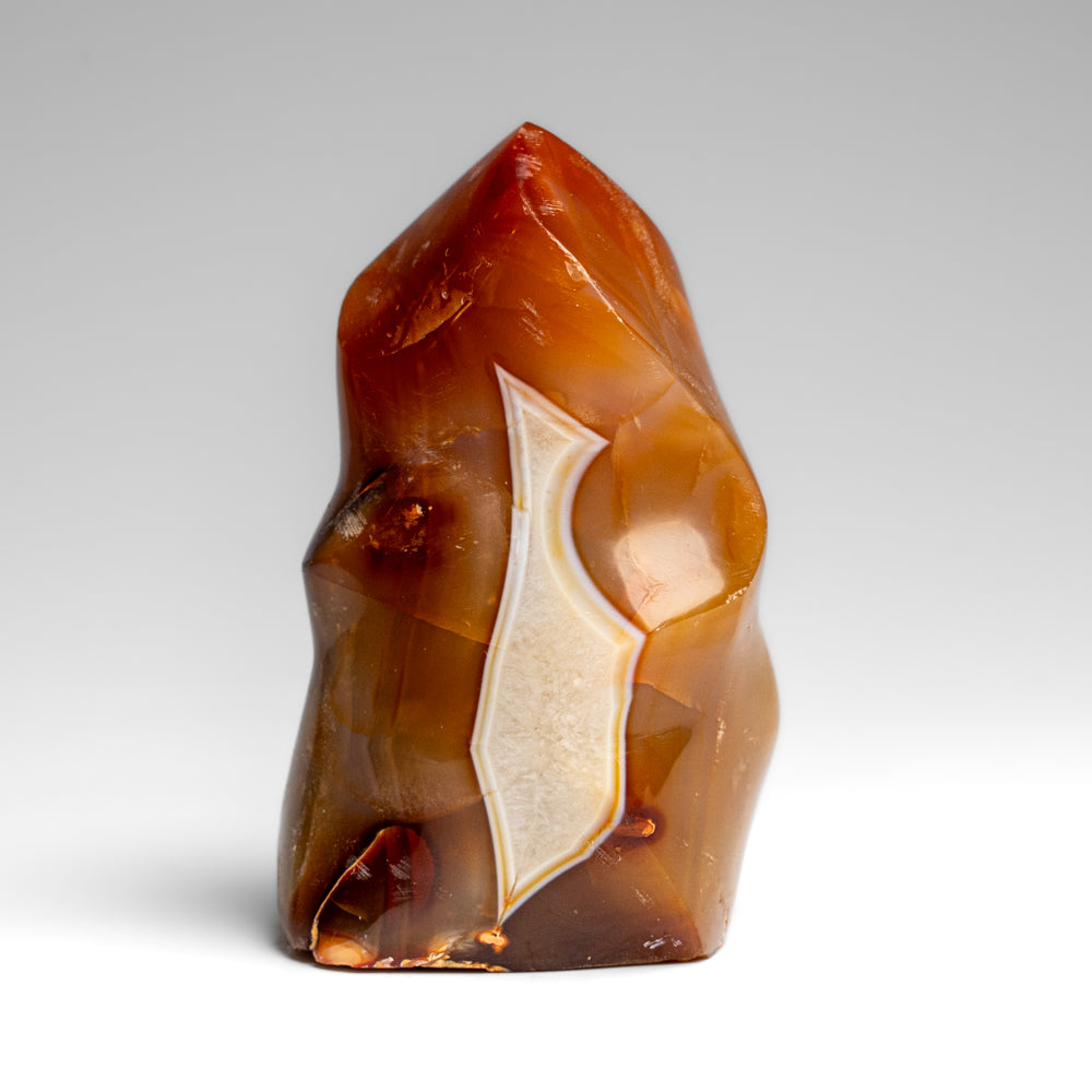 Polished Carnelian Agate Flame Freeform from Madagascar (355.8 grams)