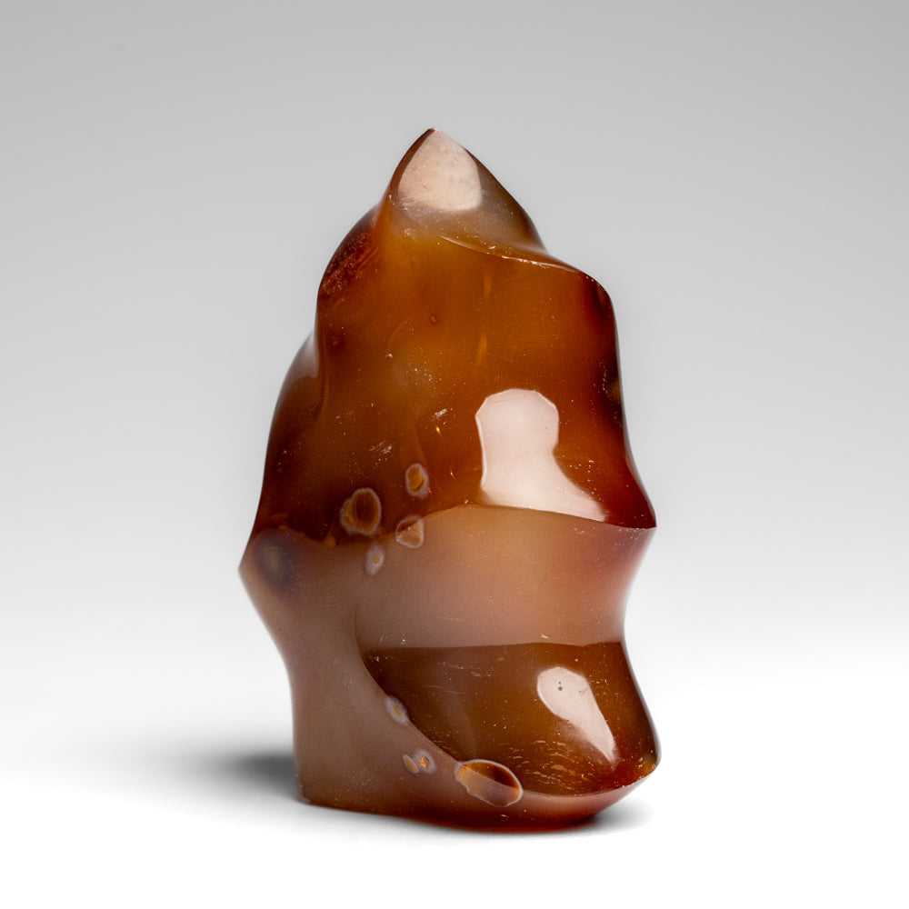 Polished Carnelian Agate Flame Freeform from Madagascar (298.7 grams)