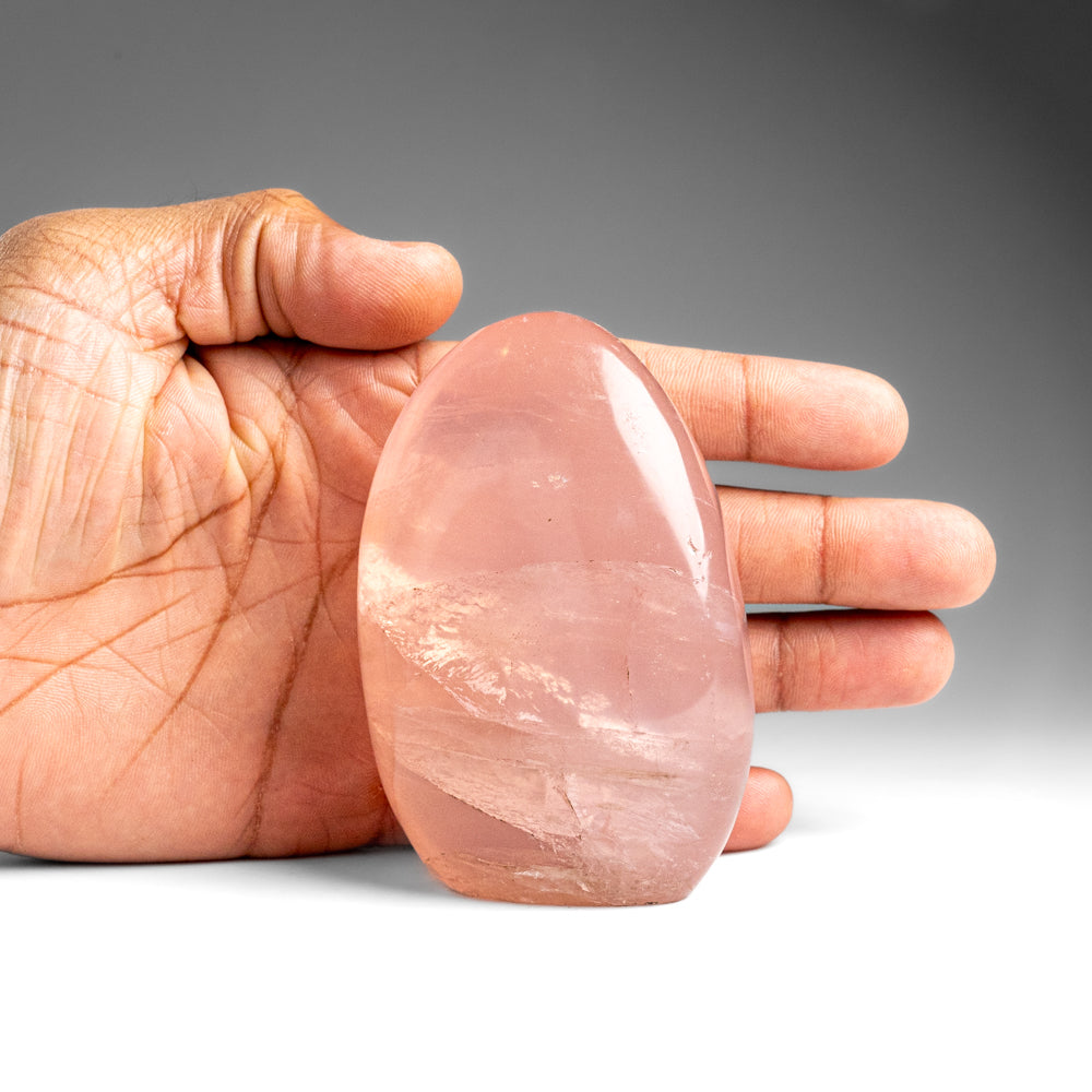 Polished Rose Quartz Freeform From Madagascar (337.9 grams)