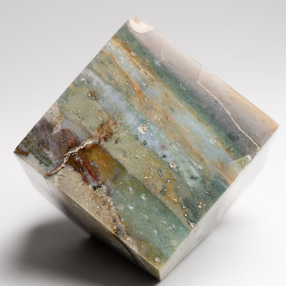 Polished Ocean Jasper Cube from Madagascar (1.2 lbs)