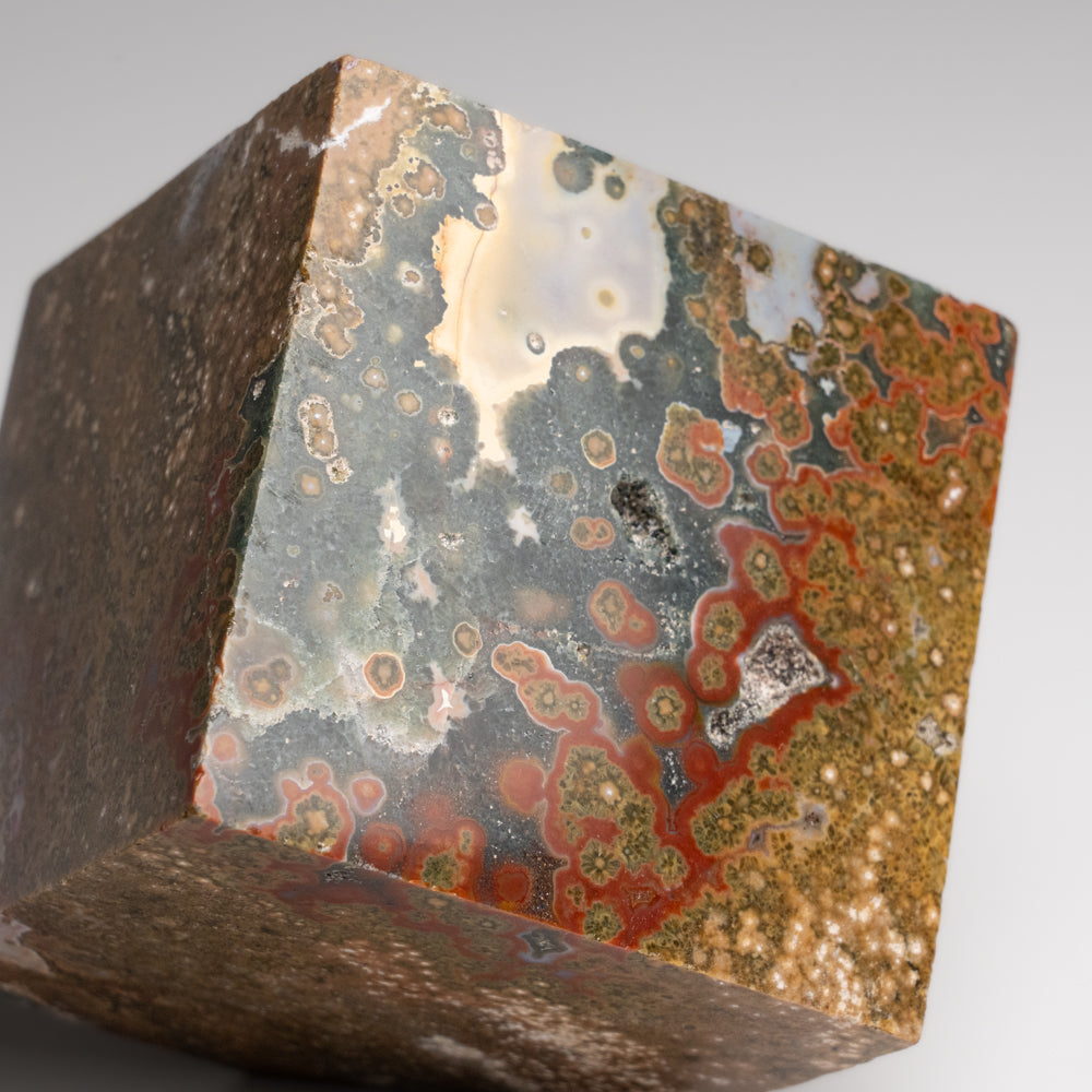 Polished Ocean Jasper Cube from Madagascar (1.3 lbs)