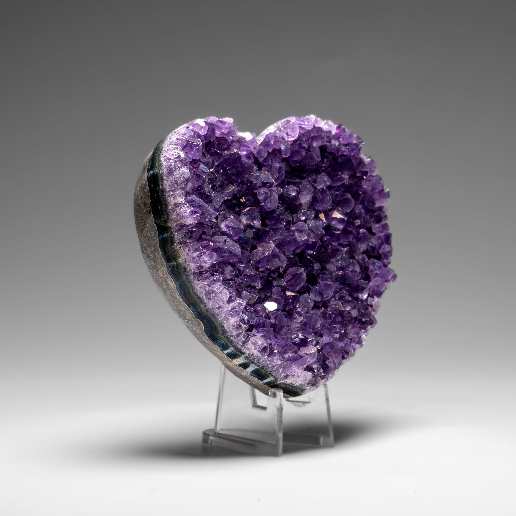 Genuine Amethyst Crystal Cluster Heart from Uruguay (184.1 grams) - Astro Gallery of Gems