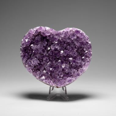 Genuine Amethyst Crystal Cluster Heart from Uruguay (242.5 grams) - Astro Gallery of Gems