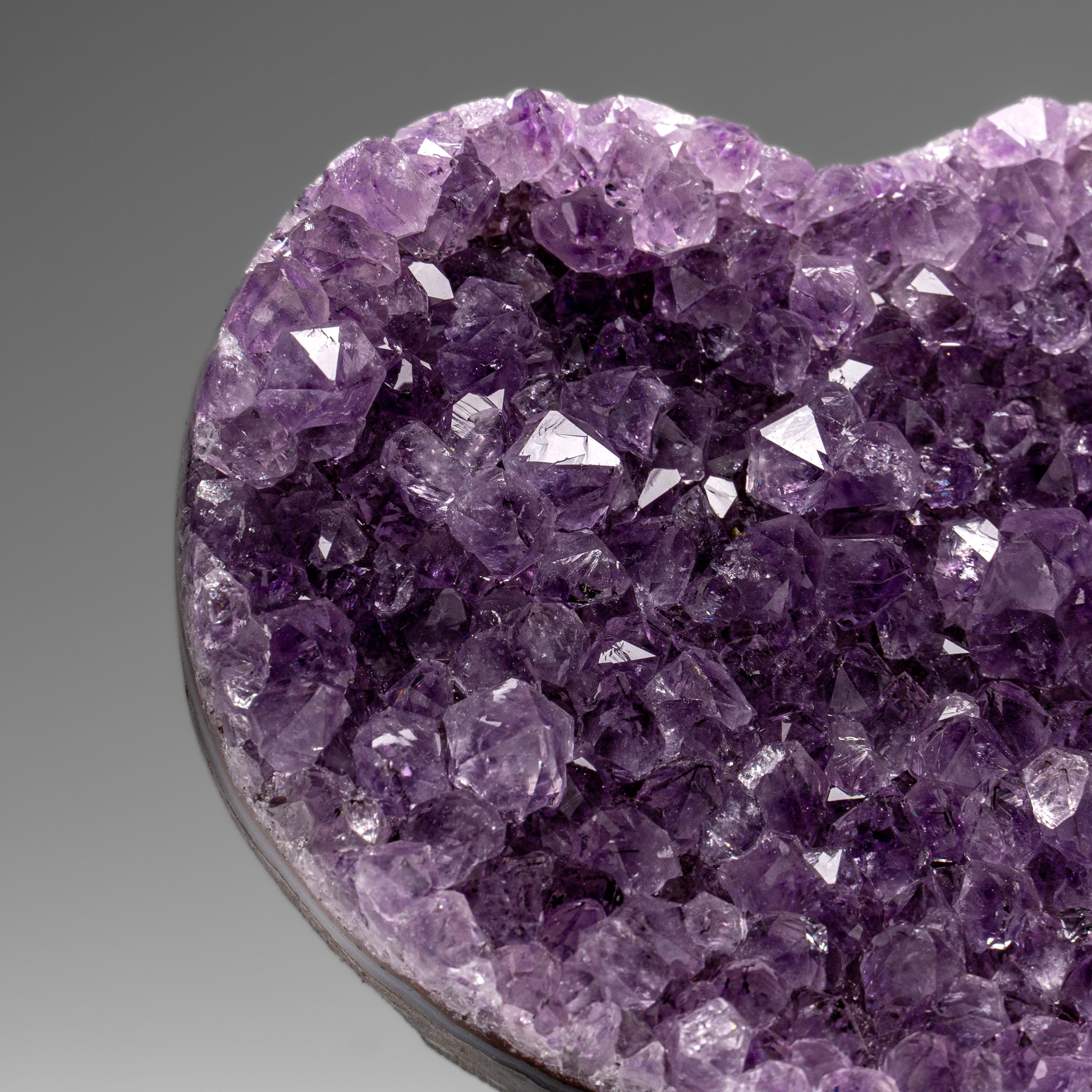Genuine Amethyst Crystal Cluster Heart from Uruguay (242.5 grams) - Astro Gallery of Gems
