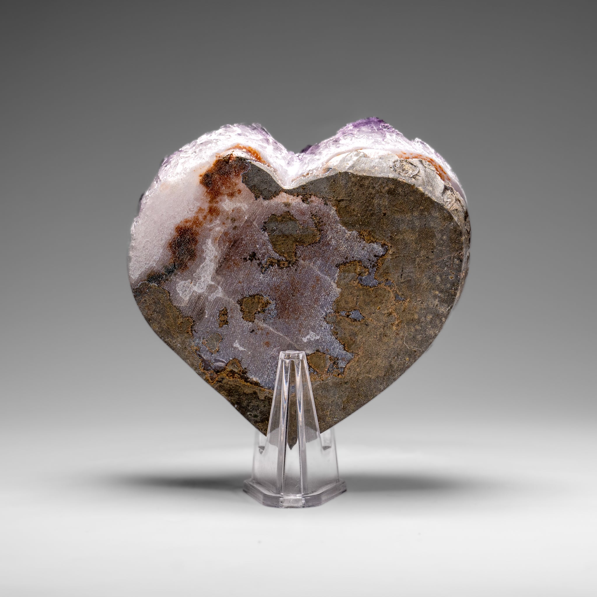 Genuine Amethyst Crystal Cluster Heart from Uruguay (337.3 grams) - Astro Gallery of Gems
