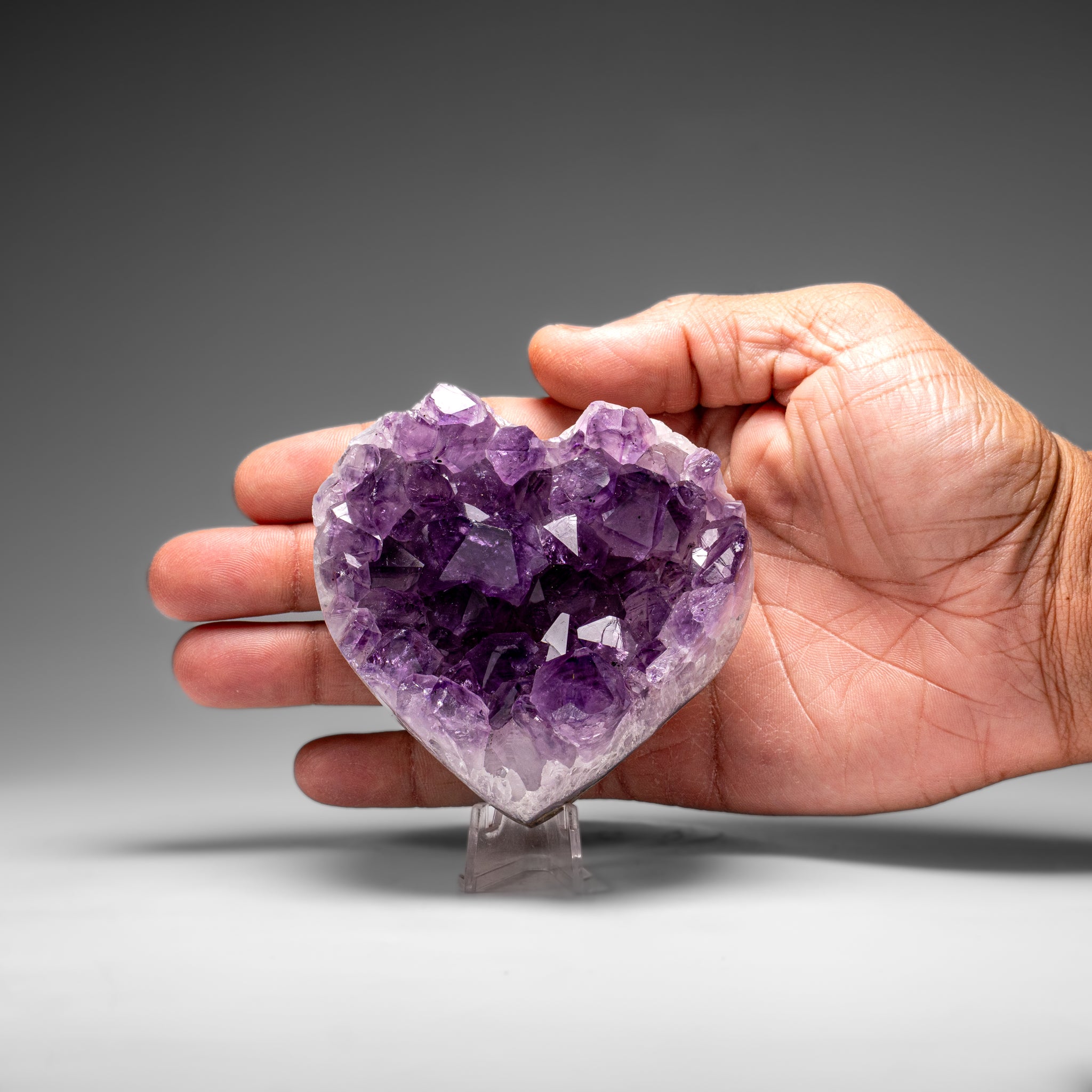 Genuine Amethyst Crystal Cluster Heart from Uruguay (337.3 grams) - Astro Gallery of Gems