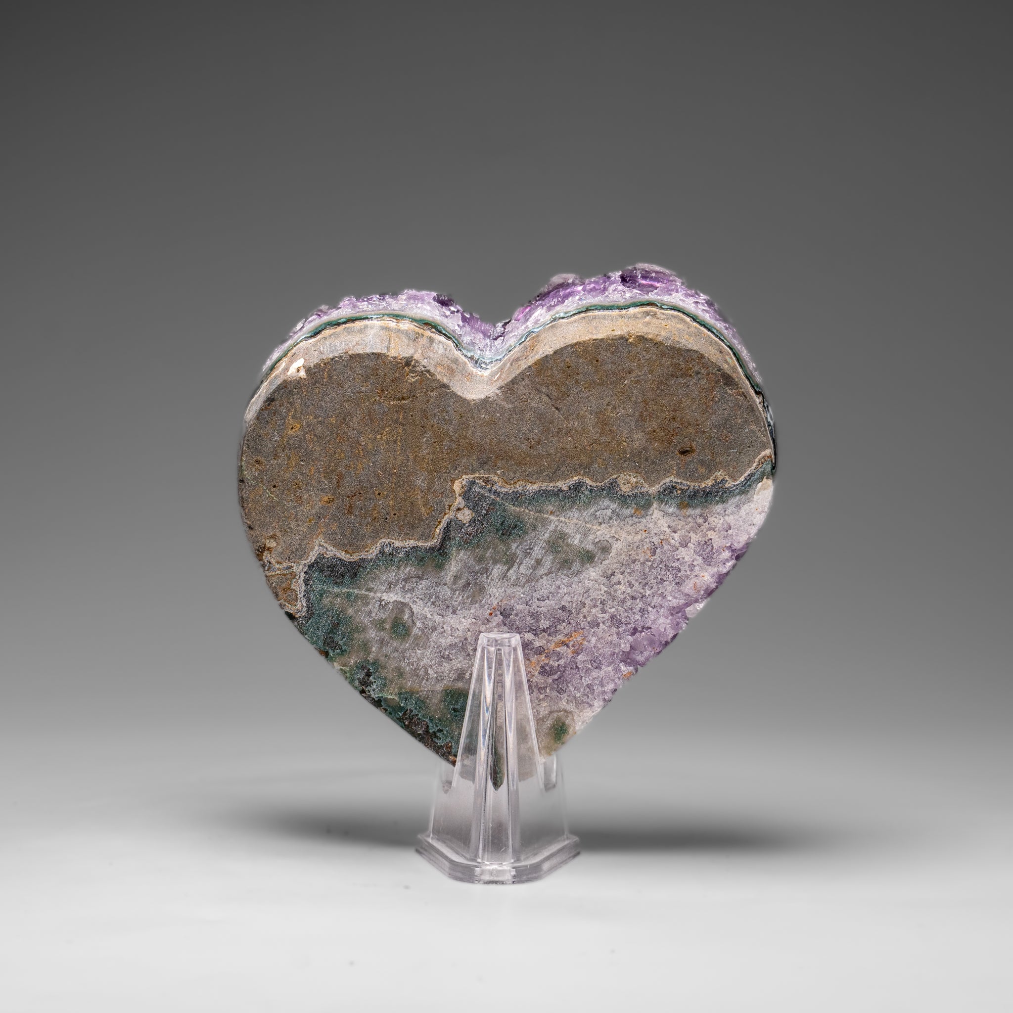 Genuine Amethyst Crystal Cluster Heart from Uruguay (288.3 grams) - Astro Gallery of Gems