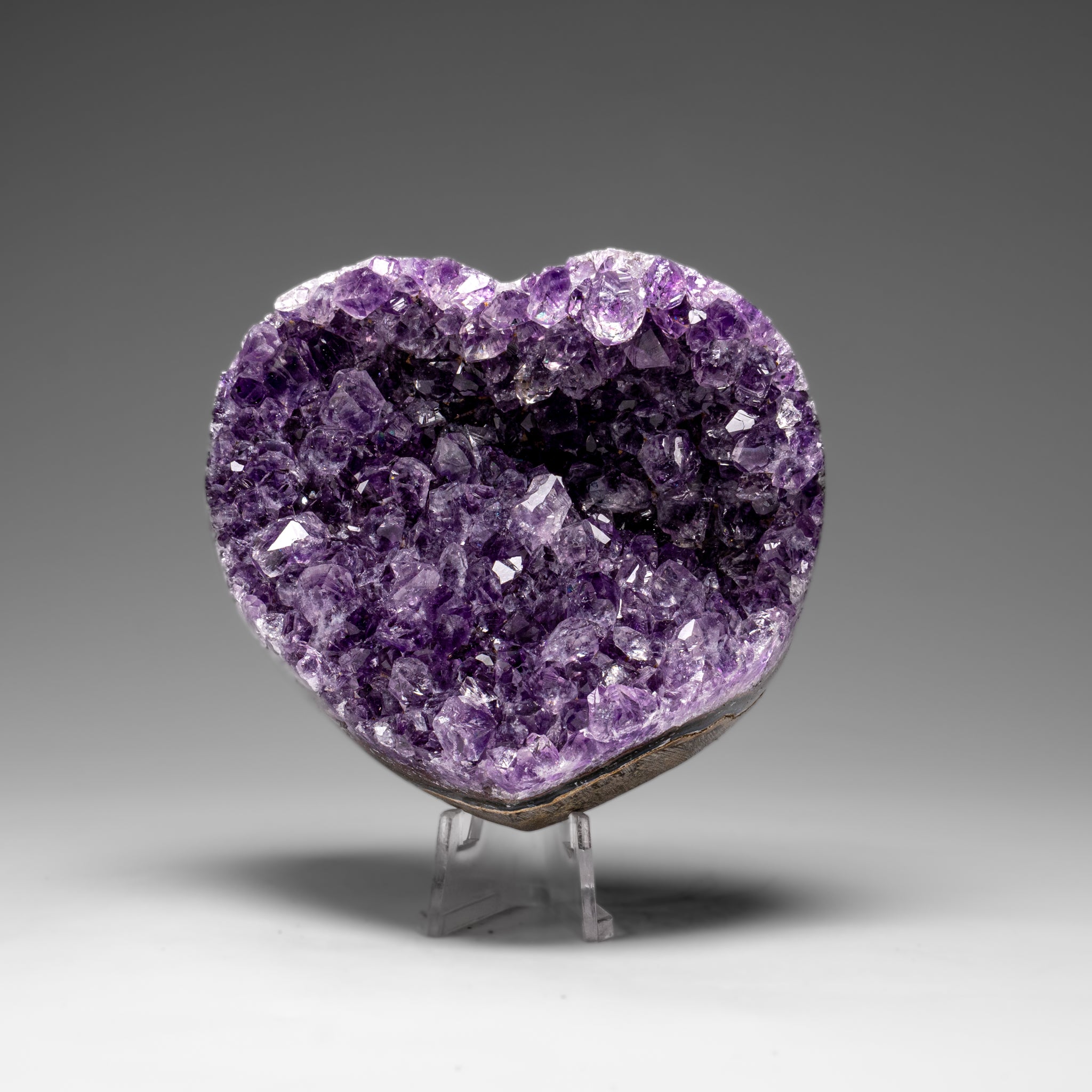 Genuine Amethyst Crystal Cluster Heart from Uruguay (242 grams) - Astro Gallery of Gems