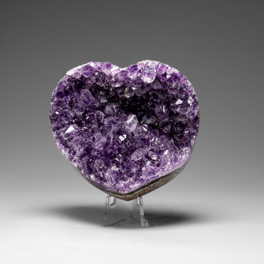 Genuine Amethyst Crystal Cluster Heart from Uruguay (242 grams) - Astro Gallery of Gems