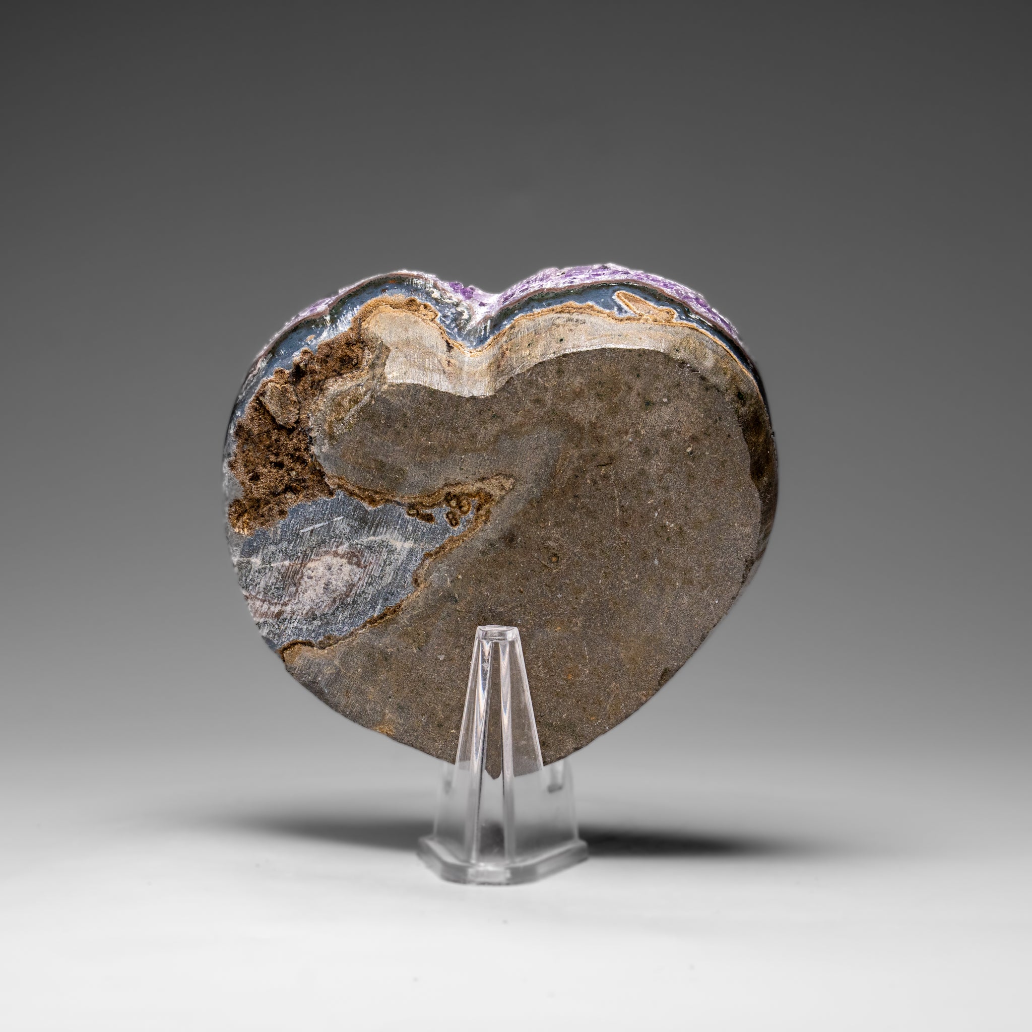 Genuine Amethyst Crystal Cluster Heart from Uruguay (242 grams) - Astro Gallery of Gems