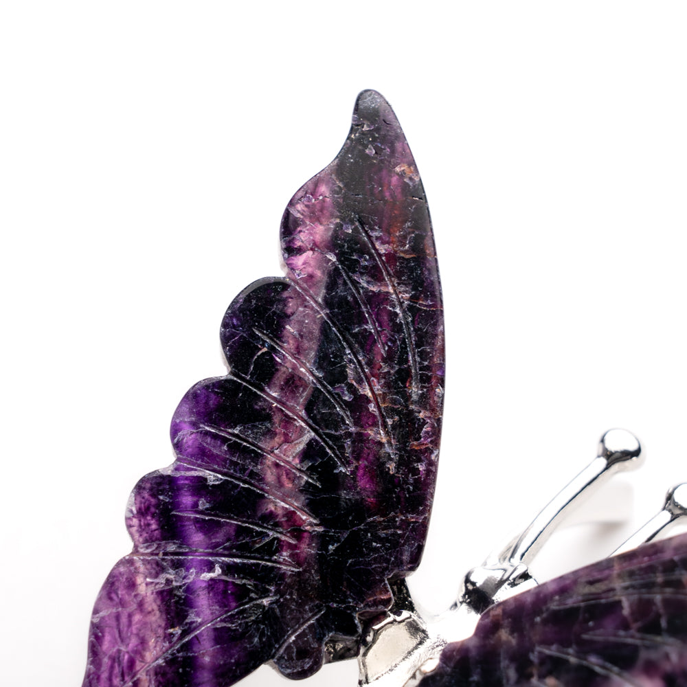 Polished Rainbow Fluorite Slice Butterfly Wings (120 grams)